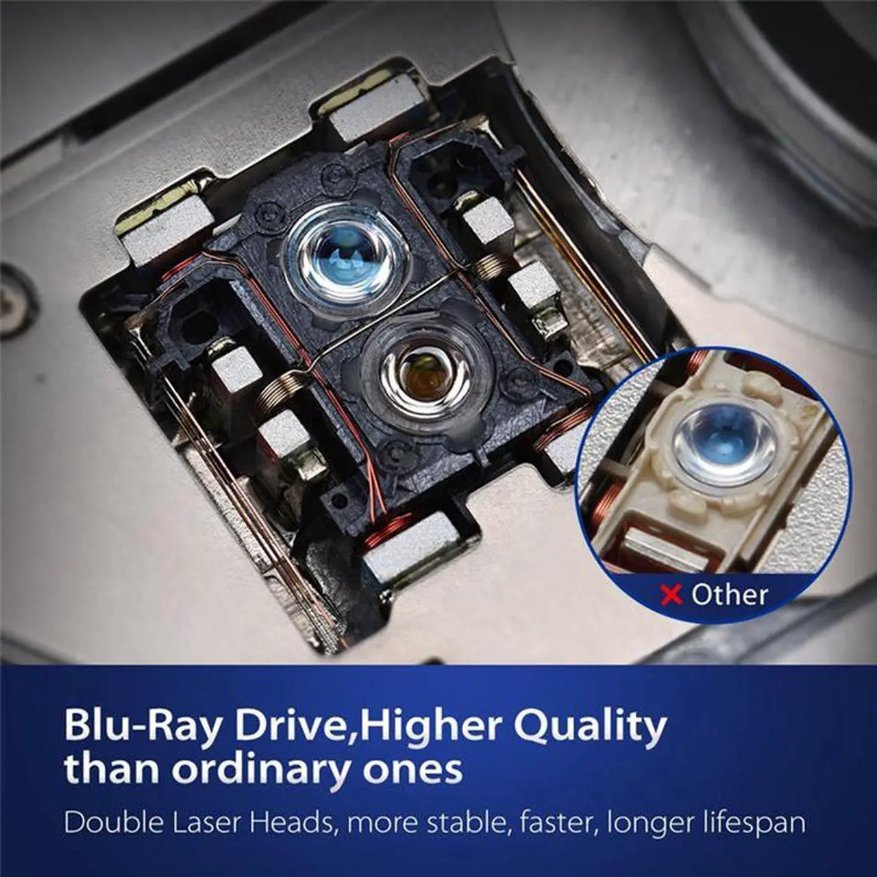 Alt view image 4 of 7 - External Blu Ray Drive,External Blu Ray DVD Drive USB3.0 USB C 3D Bluray Drive Player Burner Writer for Laptop/Mac/MacBook Pro/Air/PC/Windows MacBook Mac Linux OS Apple , Silver