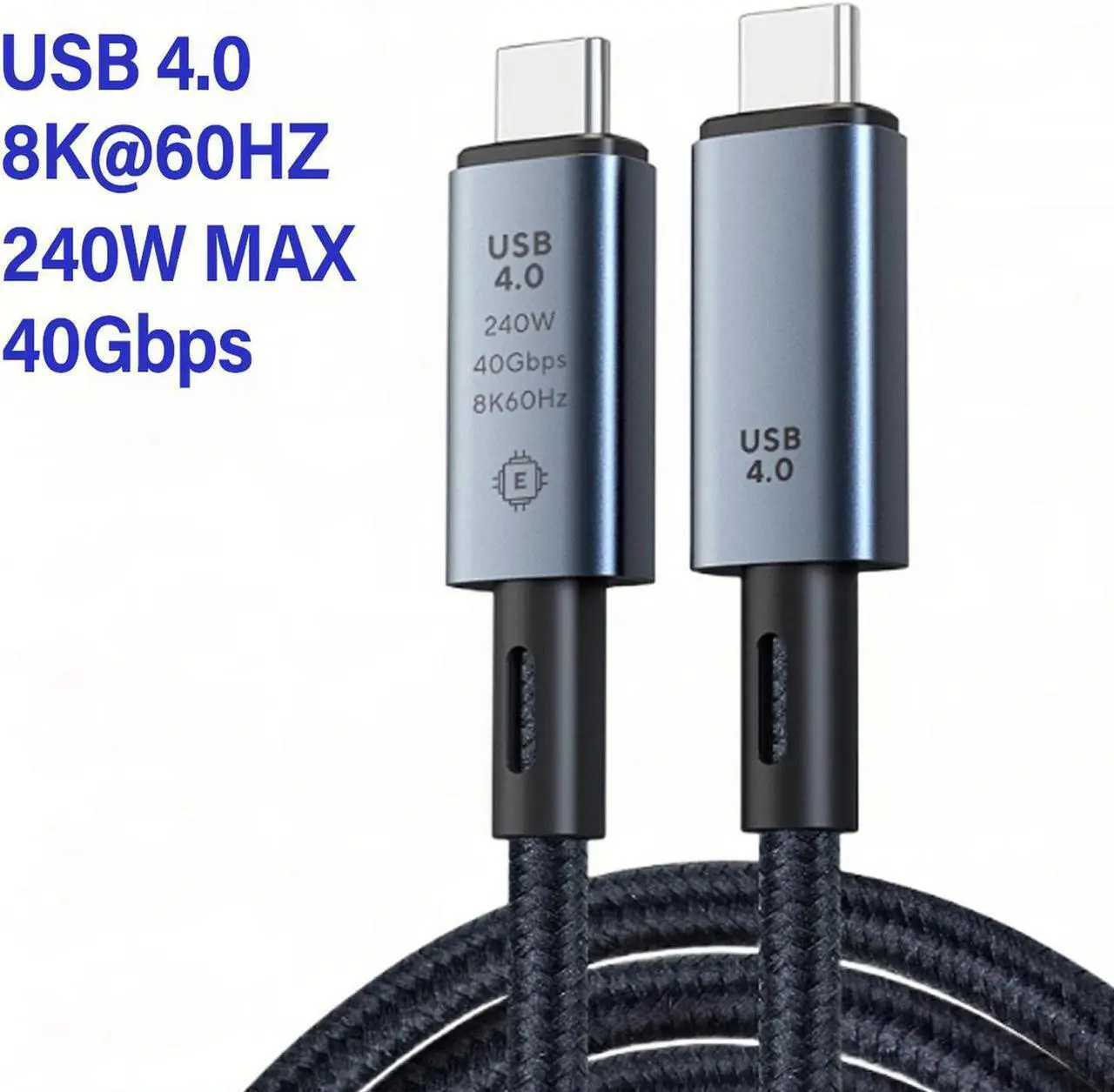 Main image of 1.64ft USB4 Cable Compatible with Thunderbolt 3/4 Cable 40Gbps, 240W,TB3 to TB3 Male to Male Cord, for TB 3 (USB C) Hub, Adapter, Devices, 48V/5A 240W Rapid Power Delivery