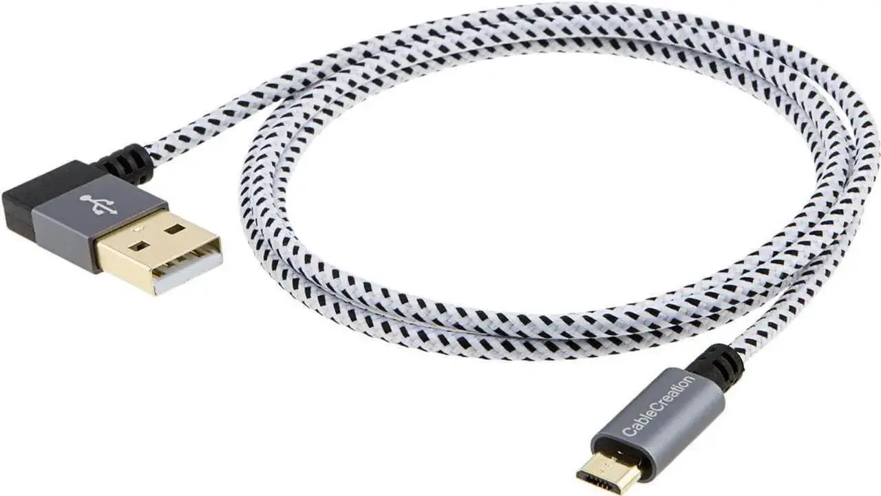 Alt view image 2 of 5 - 2 Pack L Shape Micro USB Cable, 90 Degree Micro USB Data Charging Cable 3 FT, Compatible with Samsung Galaxy S7 Edge, Moto G5, PS4, Space Gray