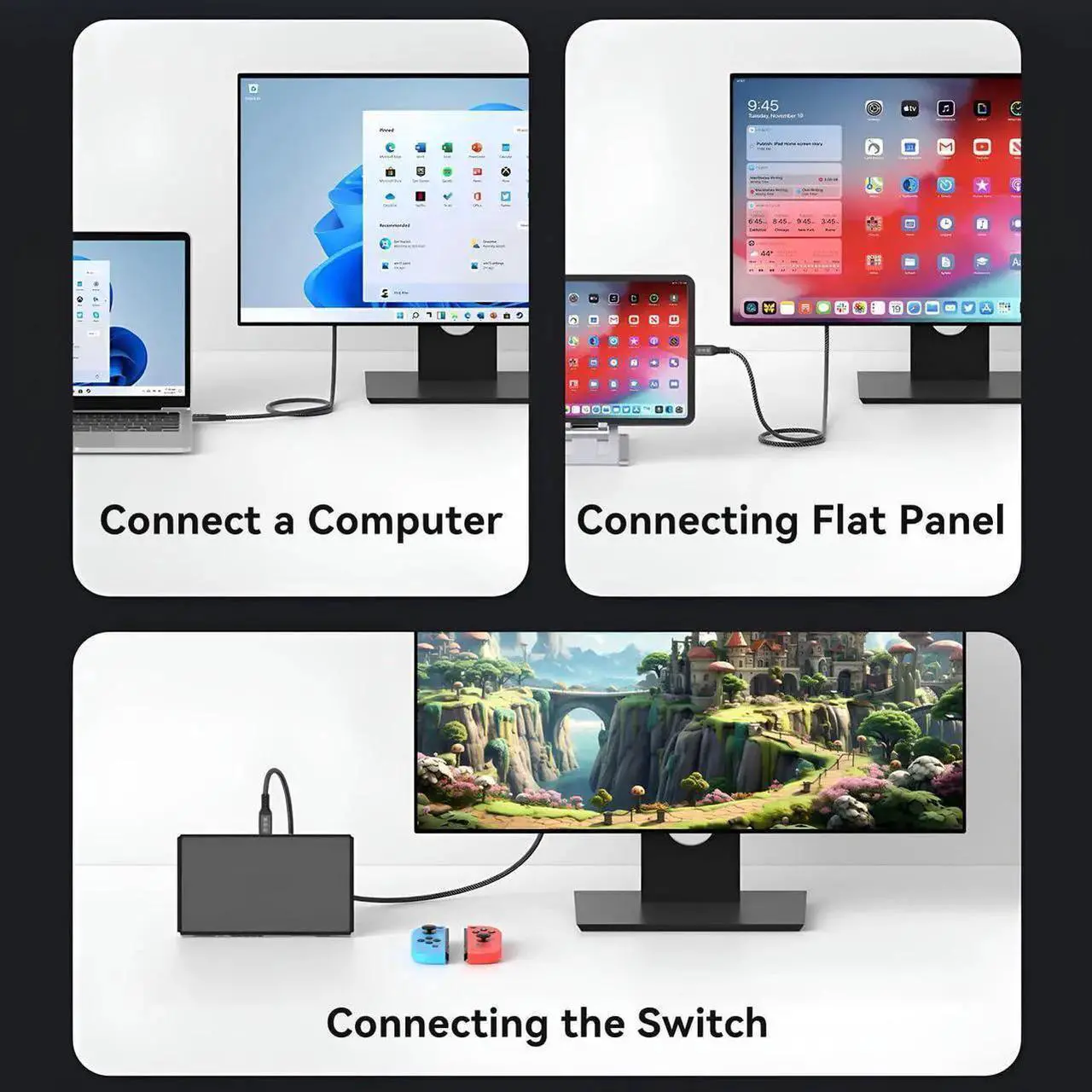 Alt view image 7 of 7 - 20Gbps USB C 3.2 Extension Cable,16.5FT 90 Degree USBC 3.2 Gen2 Type-c Male to Female Extender Cable 4K@60Hz 240W Charging 20Gbps Data Transfer with External SSD eGPU