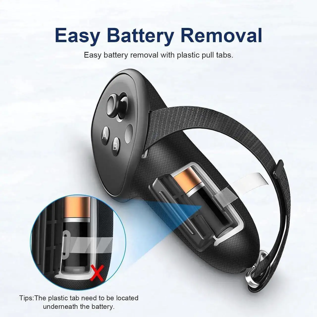 Alt view image 6 of 7 - VR Controller Grips Compatible with Oculus/Meta Quest 3S / Quest 3 Accessories, Non-Slip Handle Cover Hand Strap with Battery Opening Cover (Not for Charging Dock)