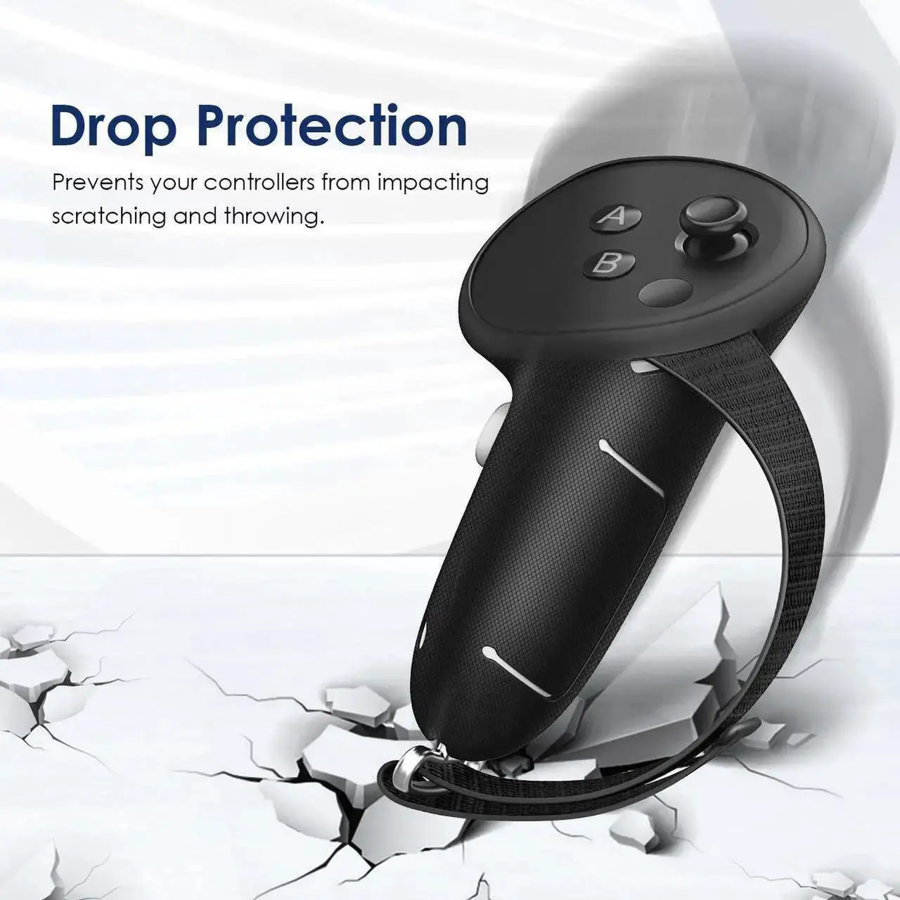 Alt view image 5 of 7 - VR Controller Grips Compatible with Oculus/Meta Quest 3S / Quest 3 Accessories, Non-Slip Handle Cover Hand Strap with Battery Opening Cover (Not for Charging Dock)