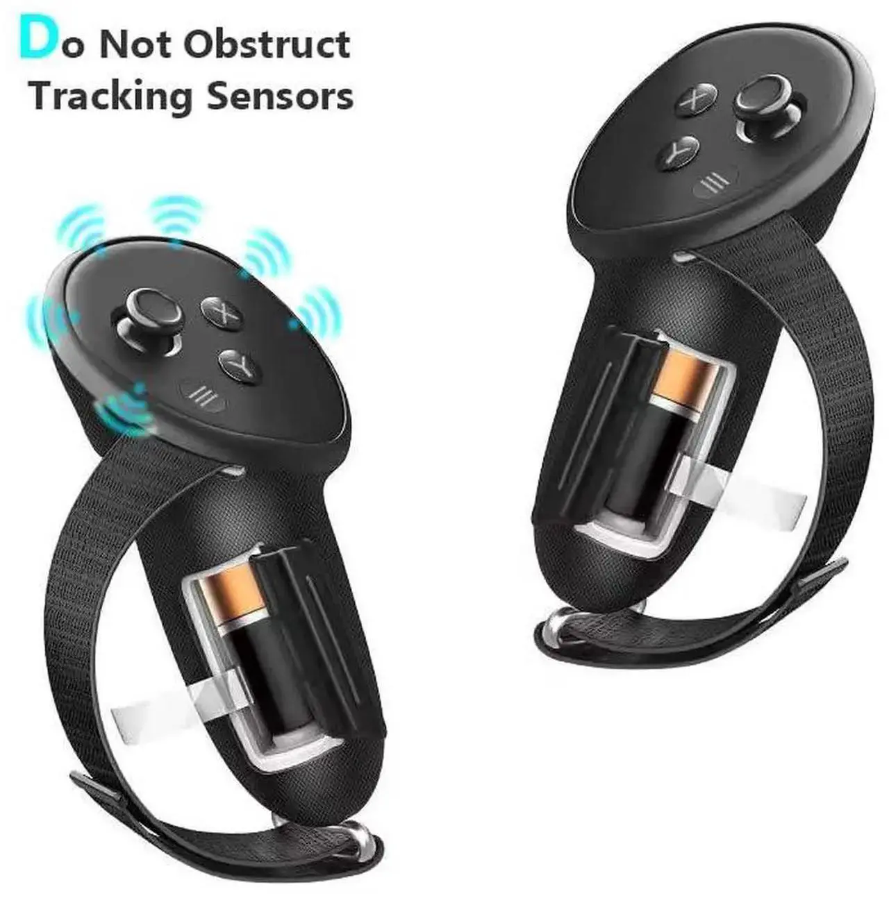 Alt view image 2 of 7 - VR Controller Grips Compatible with Oculus/Meta Quest 3S / Quest 3 Accessories, Non-Slip Handle Cover Hand Strap with Battery Opening Cover (Not for Charging Dock)
