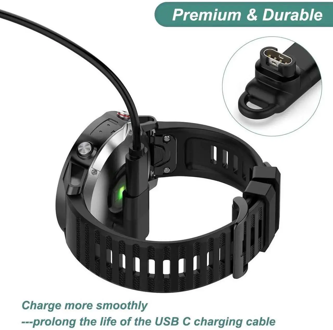 Alt view image 4 of 6 - USB C Charger Adapter for Garmin Watch Fenix 8 7X 7S 7 Pro, Forerunner 965 955 945 935 745 265 255 245 165 55 45, Approach S10 S12 S40 S42 S60 S62 S70, Vivoacitve 3 4 5, Instinct, Venu 2 2S 3