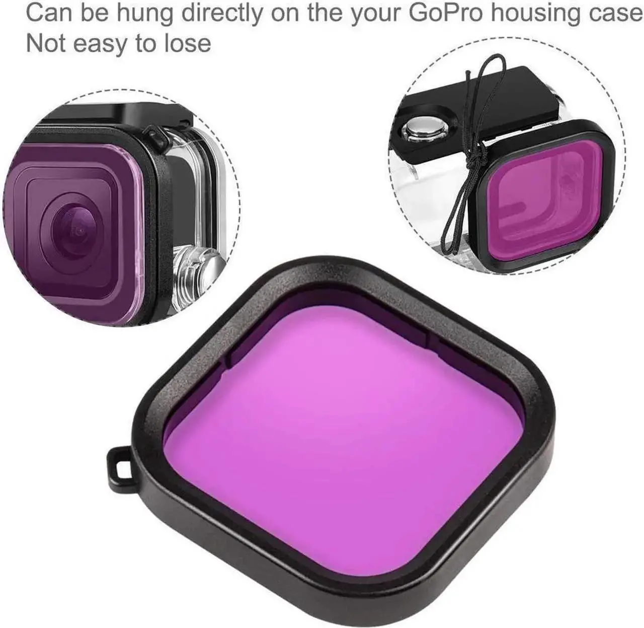 Alt view image 6 of 7 - Waterproof Housing Case for Go Pro Hero 8 Black, Protective 60m Underwater Dive Case Shell with 3 Pack Filters and 12 PCS Anti-Fog Insert Kits