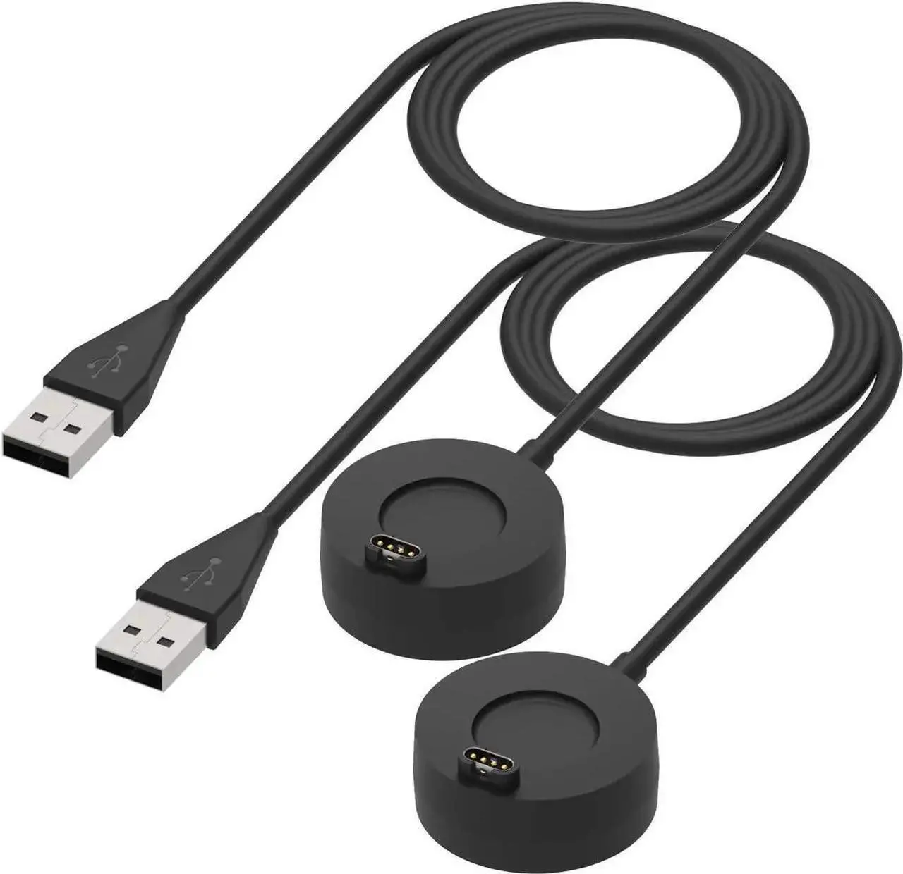 Main image of 2-Pack Charger Compatible with Garmin Approach S62 S42 S40 S12 S10 S50 S60 S70, Fenix 8 7 6 5, Vivoacive 5 4 3, Venu 3 2 Charger Dock, Replacement Portable Charging Dock Station + USB Cable