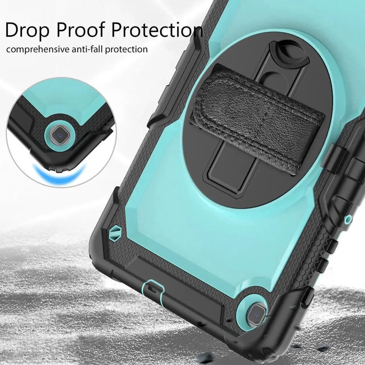 Alt view image 3 of 7 - Case for Samsung Galaxy Tab S6 Lite 10.4 inch 2024/2022/2020 SM-P620/P625/P627/P610/P615/P613/P619, Shockproof Protective Cover with Screen Protector, Rotating Stand, Hand/Shoulder Strap