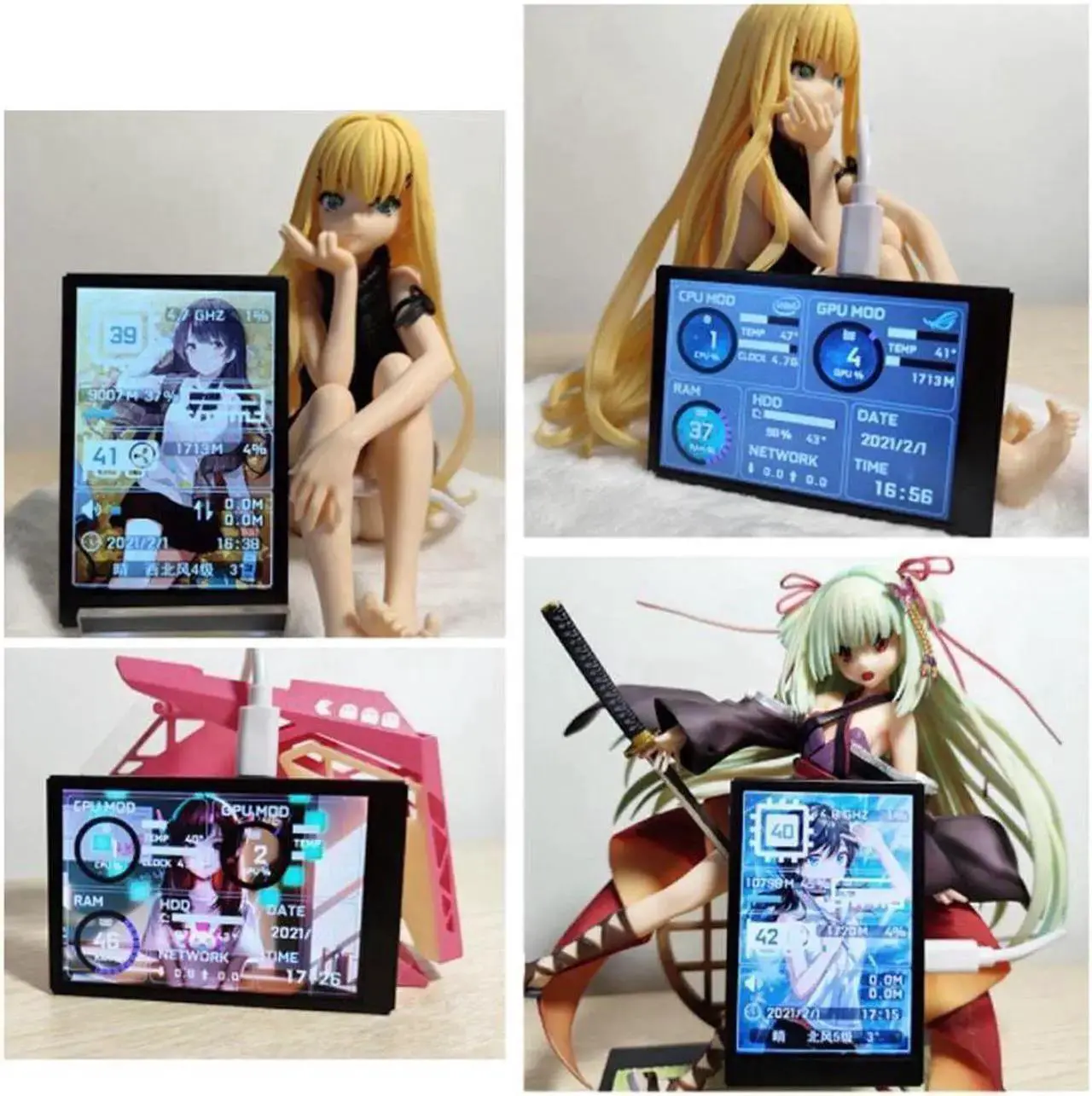 Alt view image 7 of 7 - 3.5 inch IPS USB Mini Screen AIDA64 PC CPU RAM HDD Data Monitor Computer Temperature Display Type-C Sub Screen