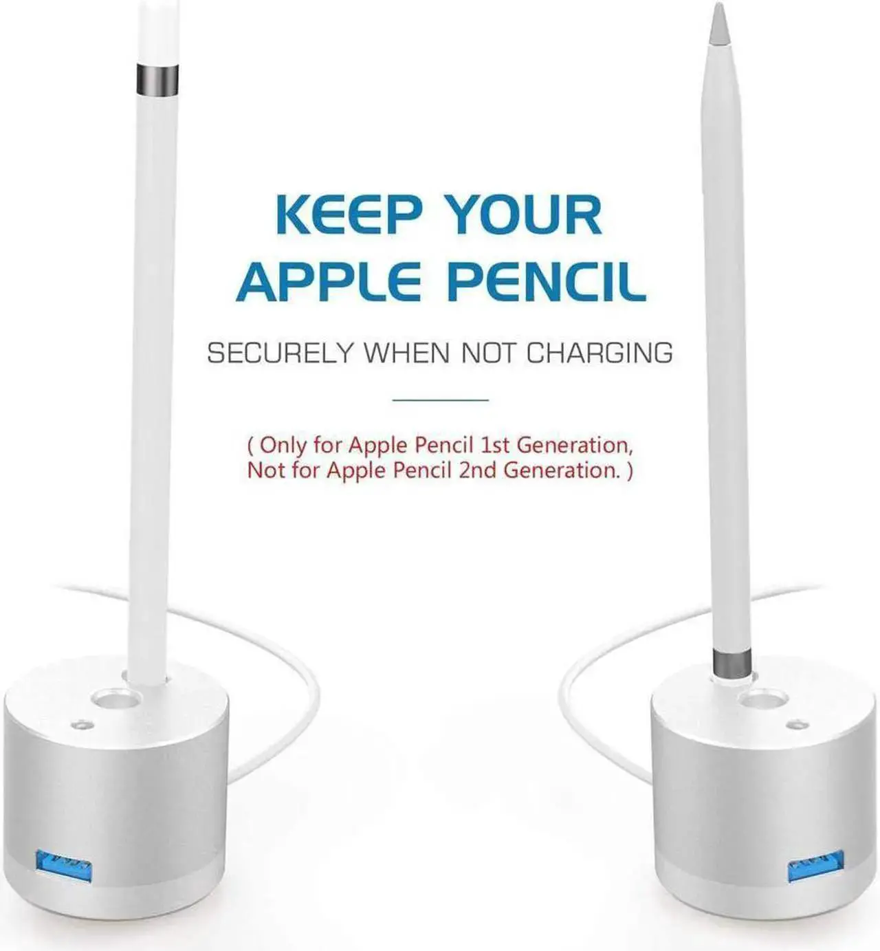 Alt view image 2 of 7 - Charging Stand Compatible for Apple Pencil Portable Desktop Fast Charging Standation Charger Dock Pen Holder for Apple iPad Pro Pencil/Pen iPad Pro 12.9 10.5 9.7 iPad 10.2 2019 2021