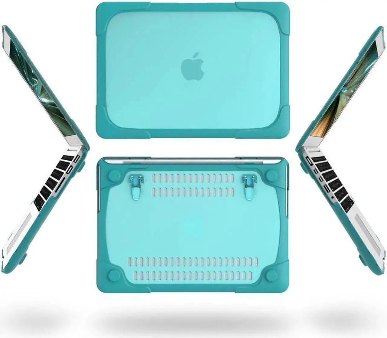 Alt view image 2 of 7 - for MacBook Pro 15 inch with Retina Dispaly Model A1398 2012-2015 Release, Keyboard Cover Heavy Duty Plastic Hard Shell Case with Fold Kickstand, Keyboard Cover Blue
