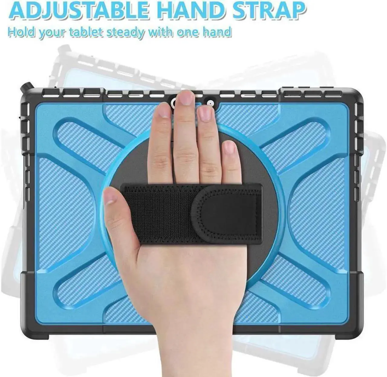Alt view image 5 of 7 - for Microsoft Surface Pro 11 Pro 10 Pro 9 Case 13 inch Rugged Protective Case for Surface Pro 11 10 9 with Rotating Stand & Hand Strap Pen Holder Compatible with Type Cover Keyboard + Stylus