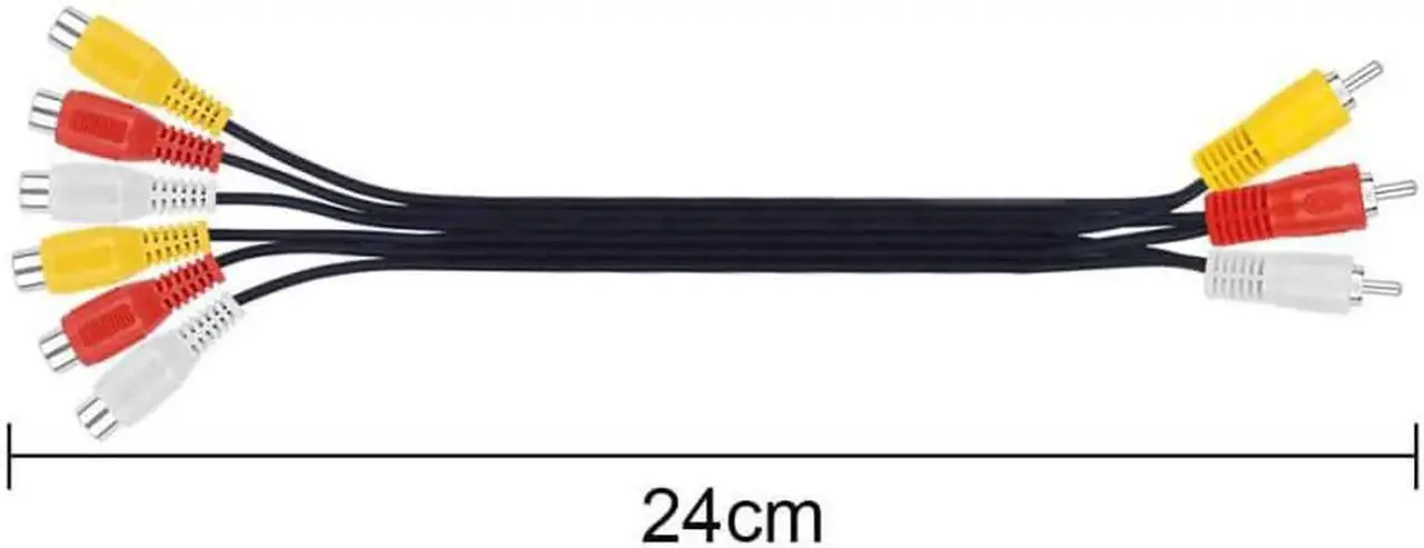 Alt view image 5 of 6 - 1Pcs 3 RCA Male to 6 RCA Female Audio Video Adapter Cable Connector Converter Cord Plug Splitter Audio Video Av Adapter Cable 12inch