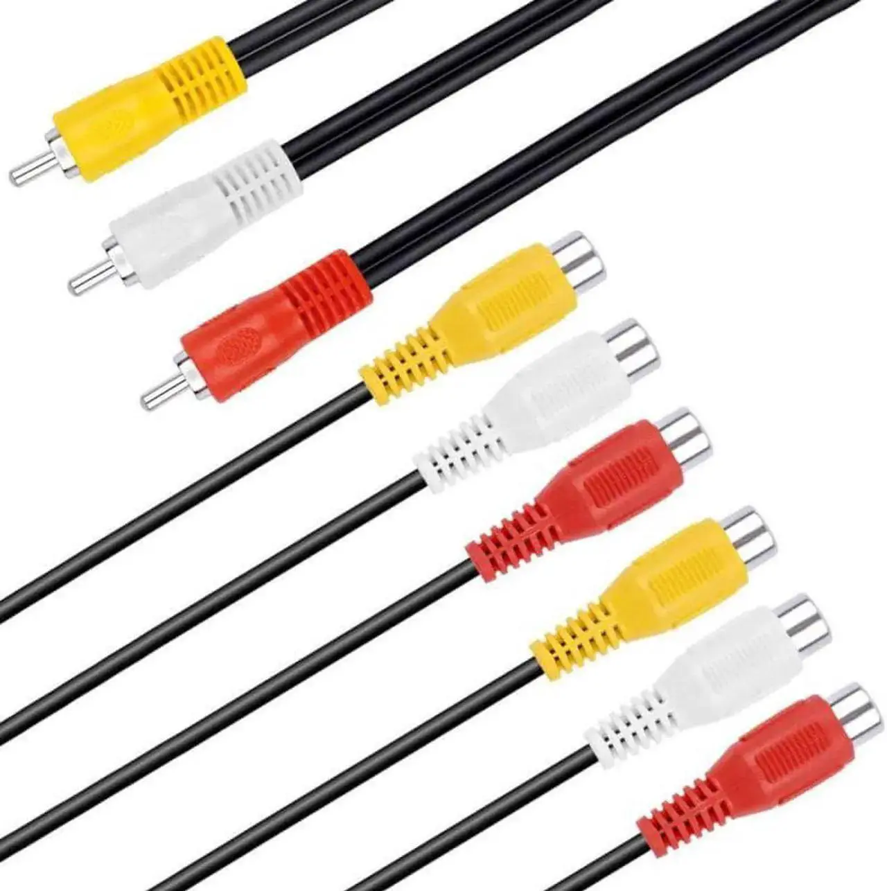 Alt view image 6 of 6 - 1Pcs 3 RCA Male to 6 RCA Female Audio Video Adapter Cable Connector Converter Cord Plug Splitter Audio Video Av Adapter Cable 12inch