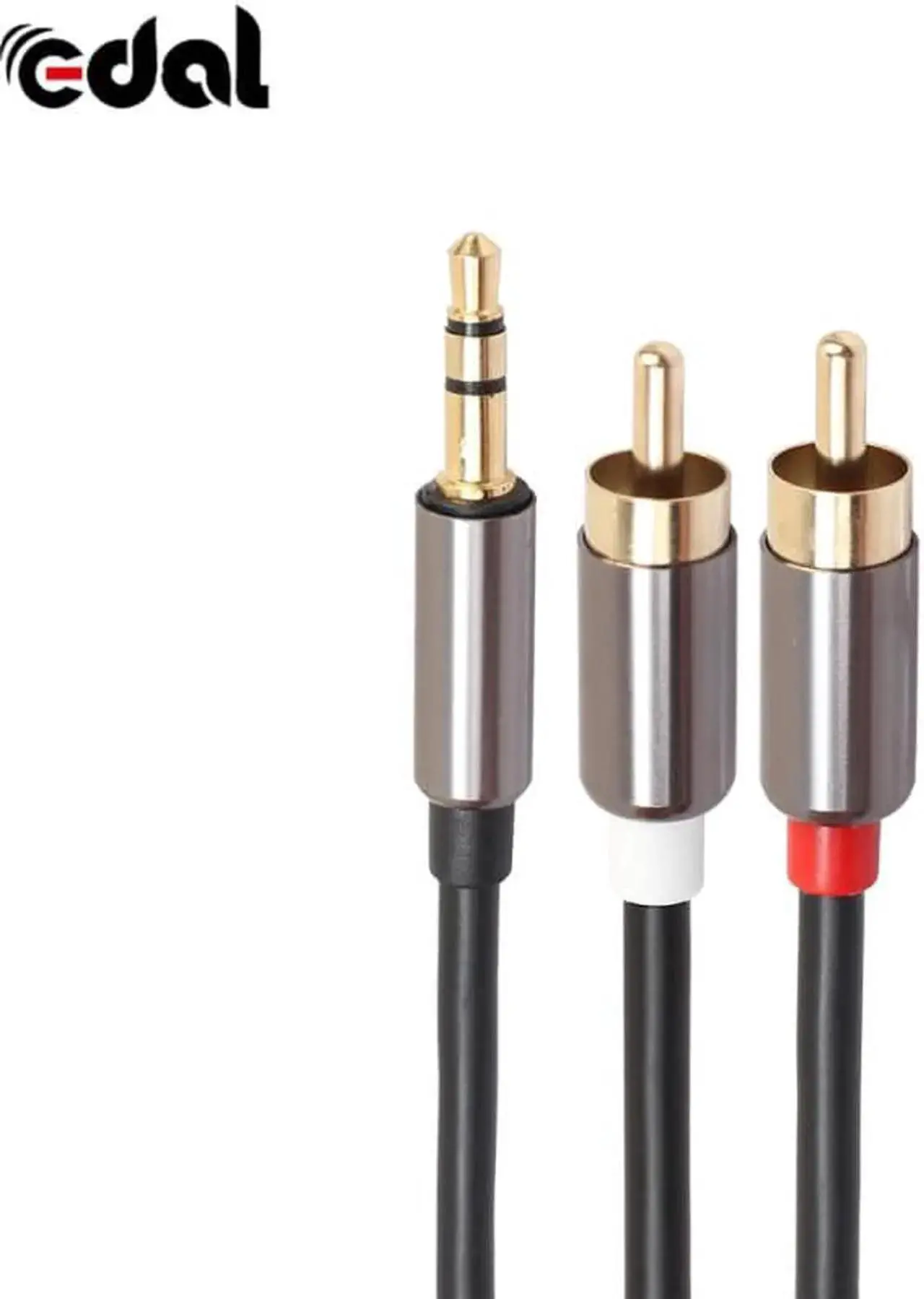 Main image of 1Pcs 3.5mm Stereo Male to Male 2 RCA Adapter Speaker Cable Jack to 2 RCA Audio Cable AUX Splitter