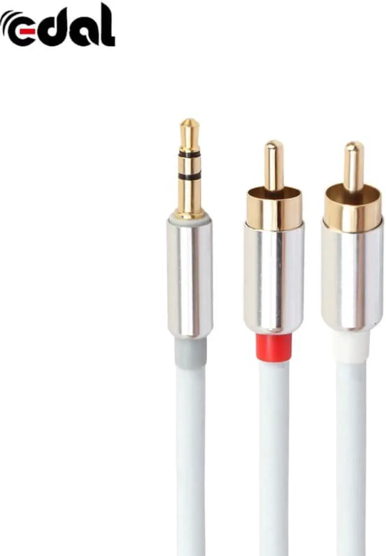 Alt view image 5 of 6 - 1Pcs 3.5mm Stereo Male to Male 2 RCA Adapter Speaker Cable Jack to 2 RCA Audio Cable AUX Splitter