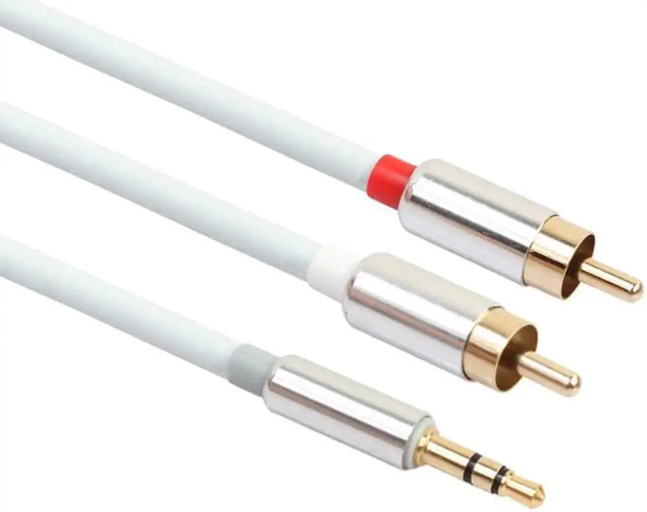 Alt view image 3 of 6 - 1Pcs 3.5mm Male to 2 RCA Male Audio Cable Aluminum Alloy Shell Audio Adapter Converter Splitter Cables Cord Wire Line for Amplifier