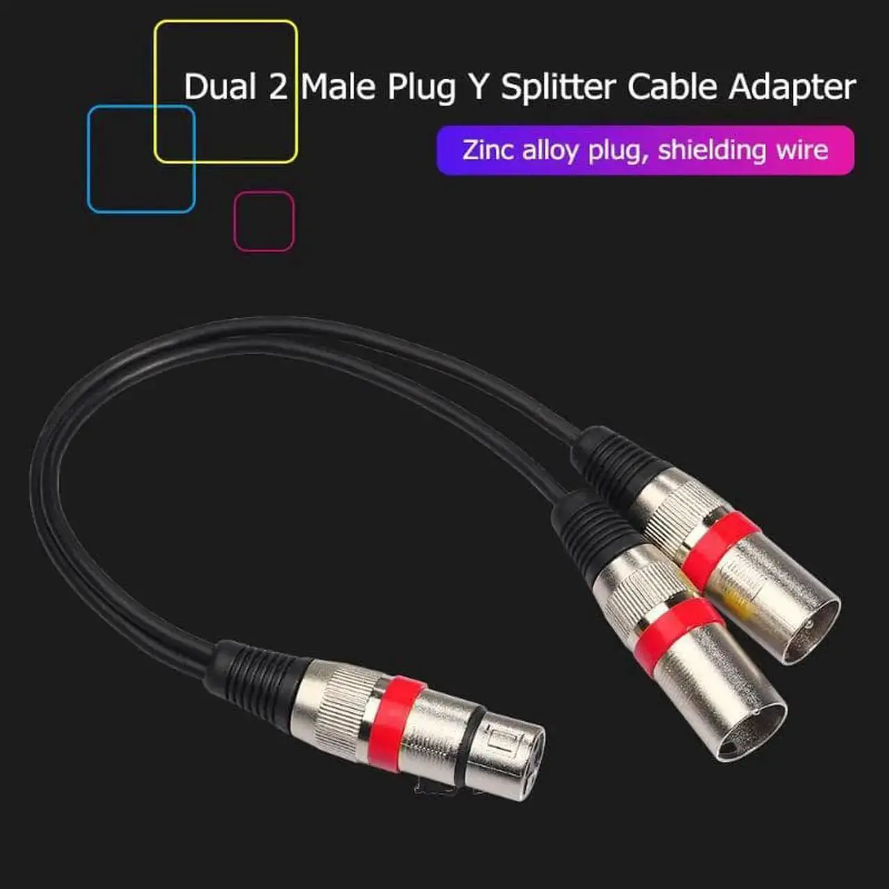 Alt view image 2 of 6 - 1Pcs 30cm 3Pin XLR Jack Female to 2 Male Plug Y Splitter Cable Adapter Audio Extension Cable For Amplifier Mixer Microphone