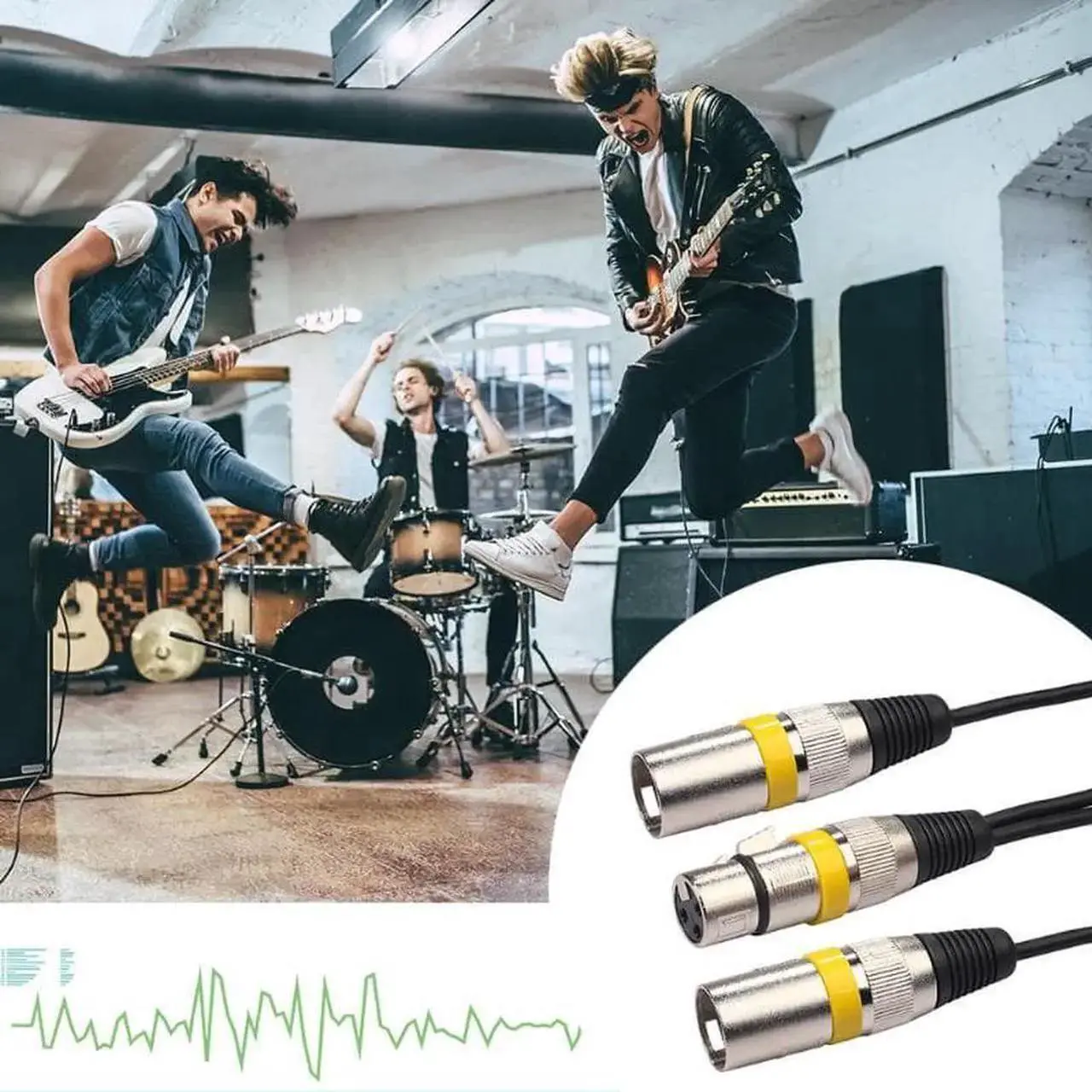 Alt view image 5 of 6 - 1Pcs 30cm 3Pin XLR Jack Female to 2 Male Plug Y Splitter Cable Adapter Audio Extension Cable For Amplifier Mixer Microphone