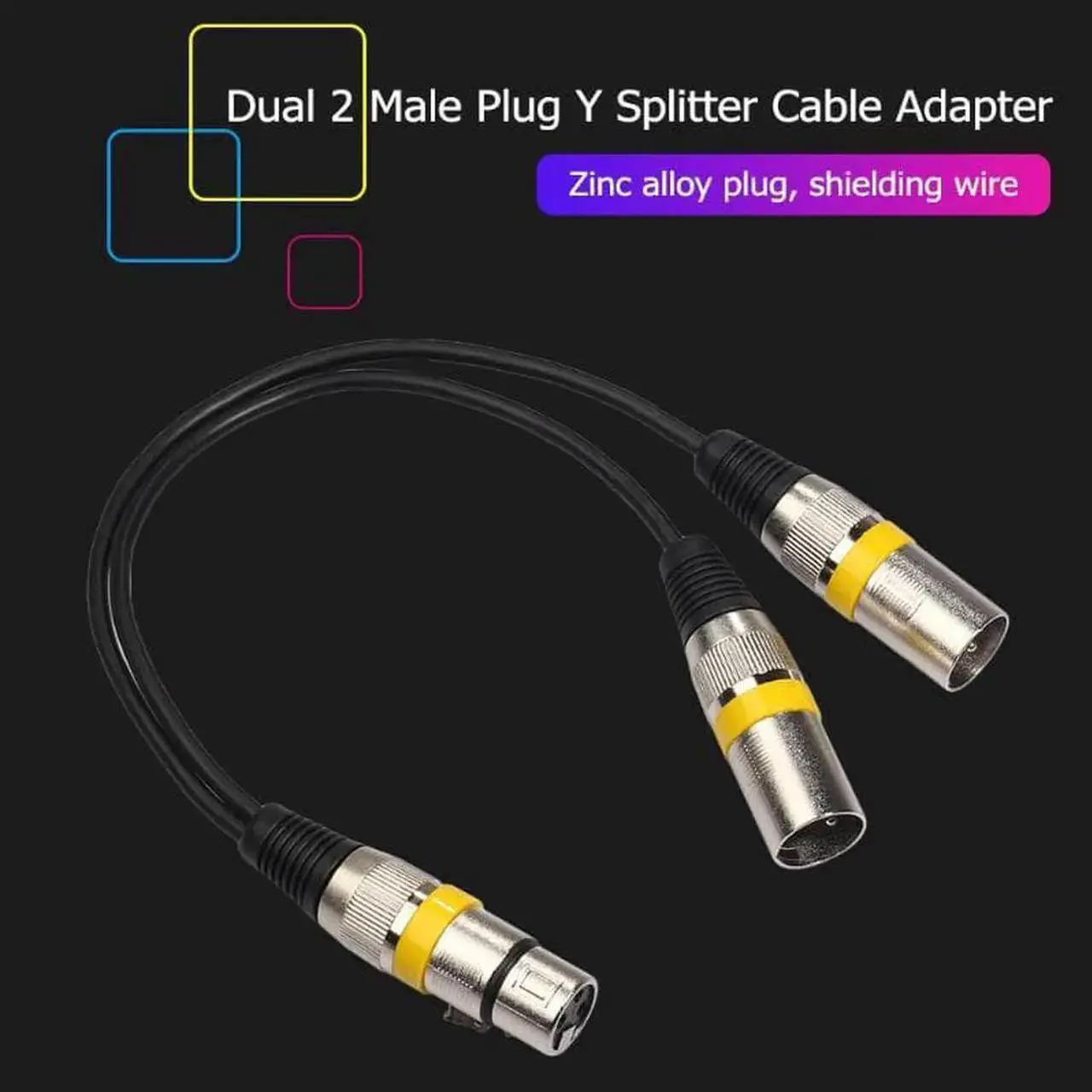 Alt view image 6 of 6 - 1Pcs 30cm 3Pin XLR Jack Female to 2 Male Plug Y Splitter Cable Adapter Audio Extension Cable For Amplifier Mixer Microphone
