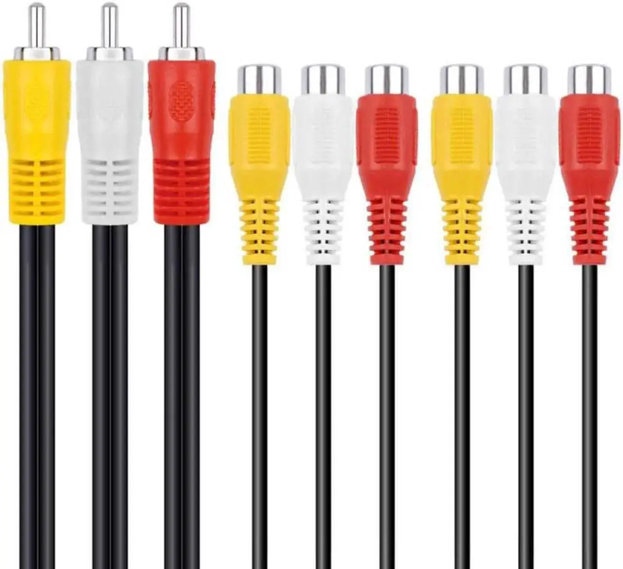 Alt view image 5 of 6 - 1Pcs 3 RCA Male to 6 RCA Female AV Cable Plug Splitter Audio Video AV Adapter Cables for TV DVD Yellow Red White
