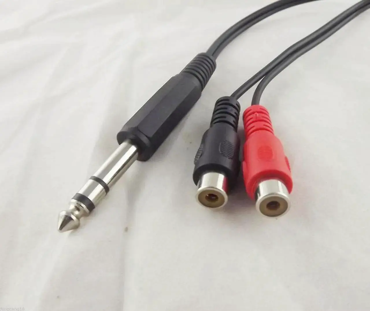 Alt view image 5 of 6 - 1Pcs 6.35mm 1/4" Male Stereo To 2 Dual RCA Phono Female Splitter Audio Adapter Cable 20cm
