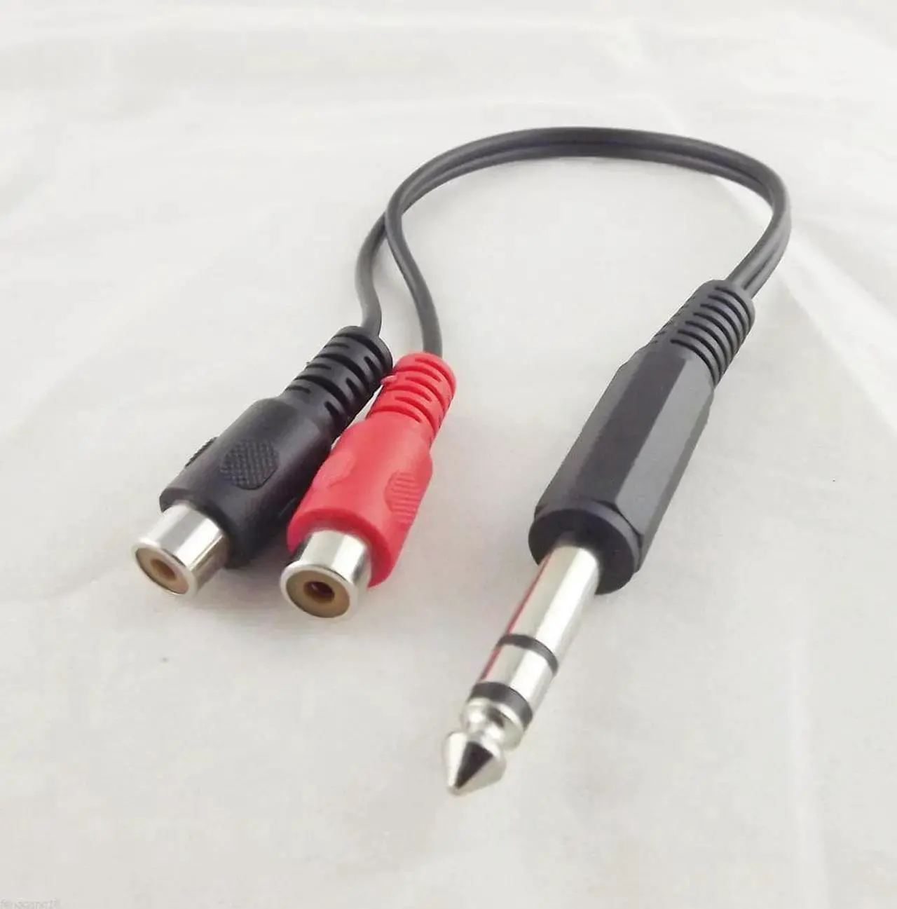 Alt view image 6 of 6 - 1Pcs 6.35mm 1/4" Male Stereo To 2 Dual RCA Phono Female Splitter Audio Adapter Cable 20cm