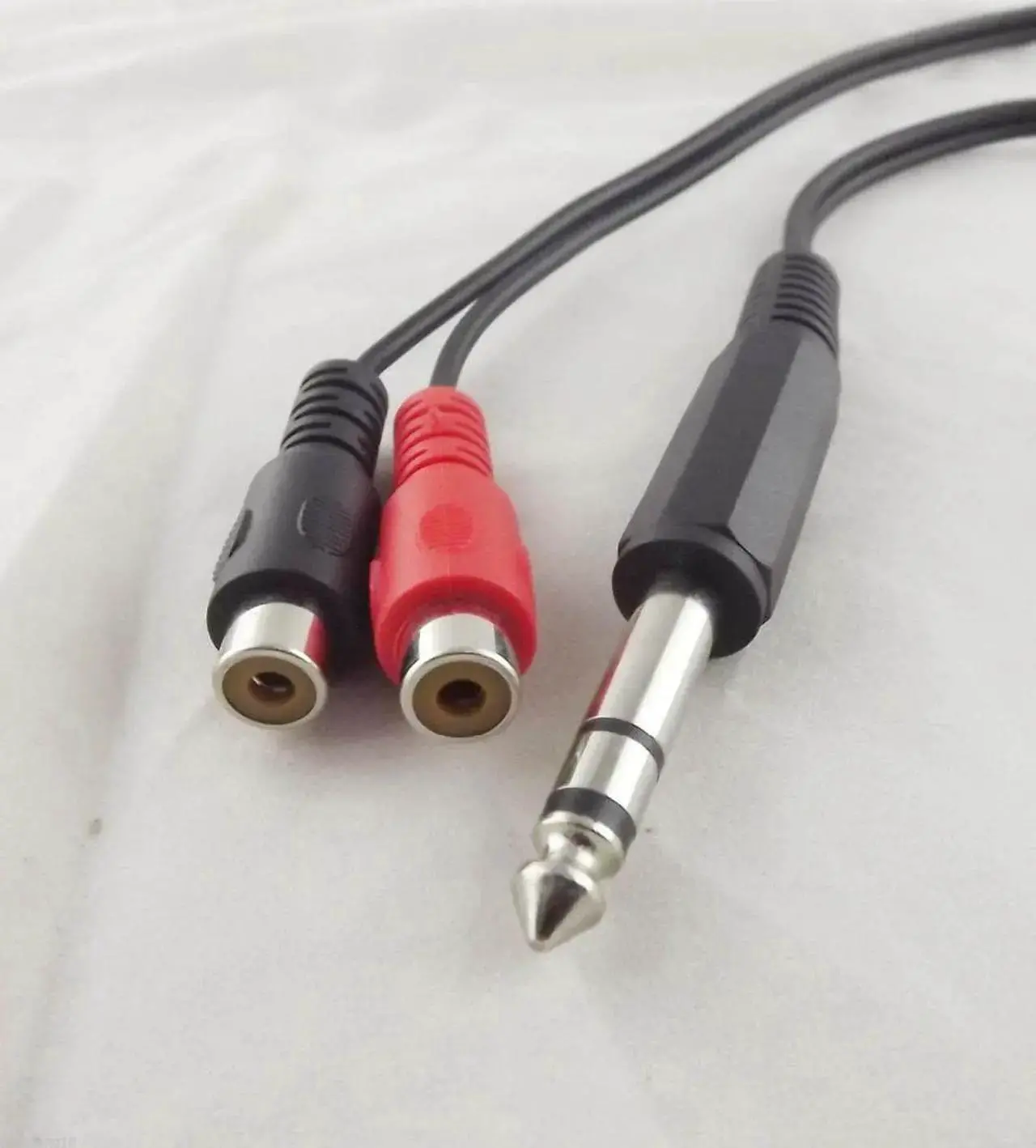 Alt view image 3 of 6 - 1Pcs 6.35mm 1/4" Male Stereo To 2 Dual RCA Phono Female Splitter Audio Adapter Cable 20cm