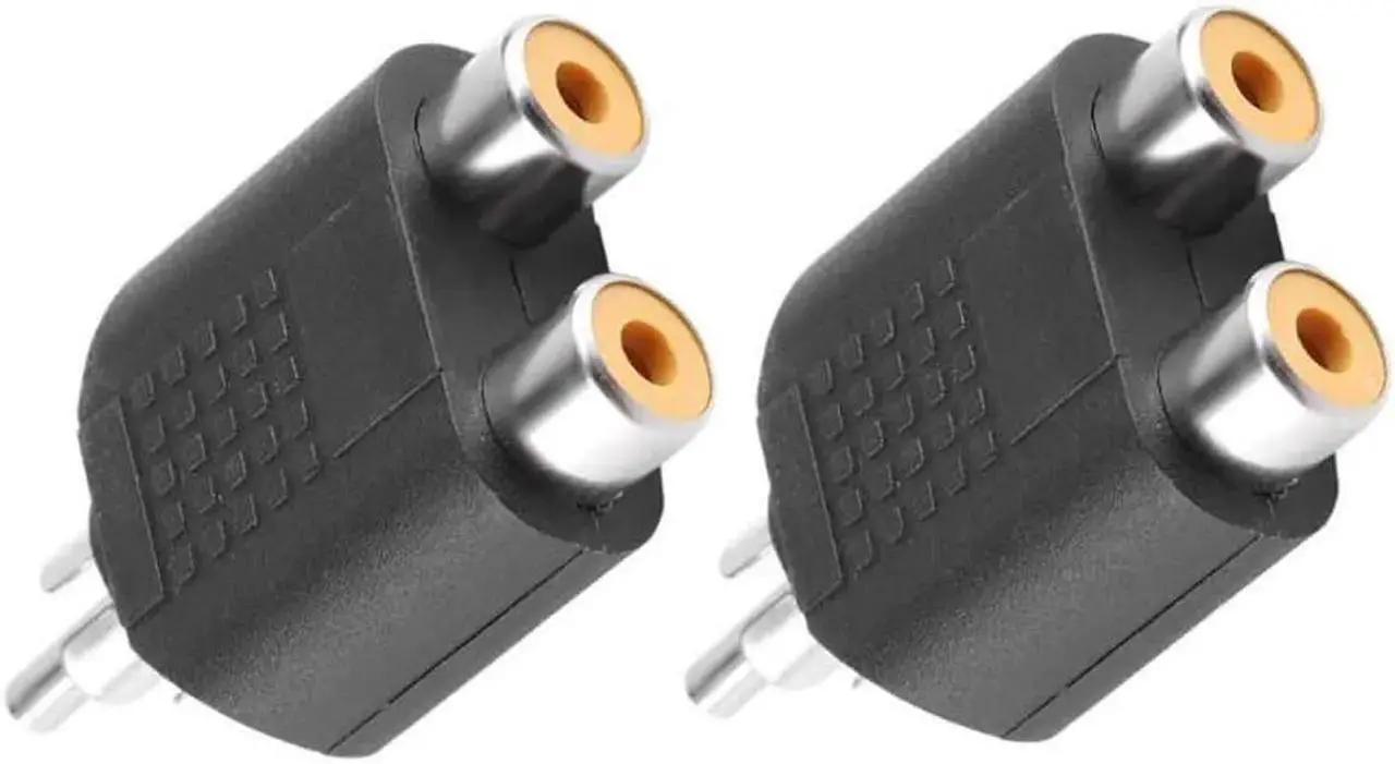 Main image of 2Pcs RCA Y Splitter AV Audio Video Cables Plug Converter 1 Male to 2 Female Cable Adapters Connectors Adapter