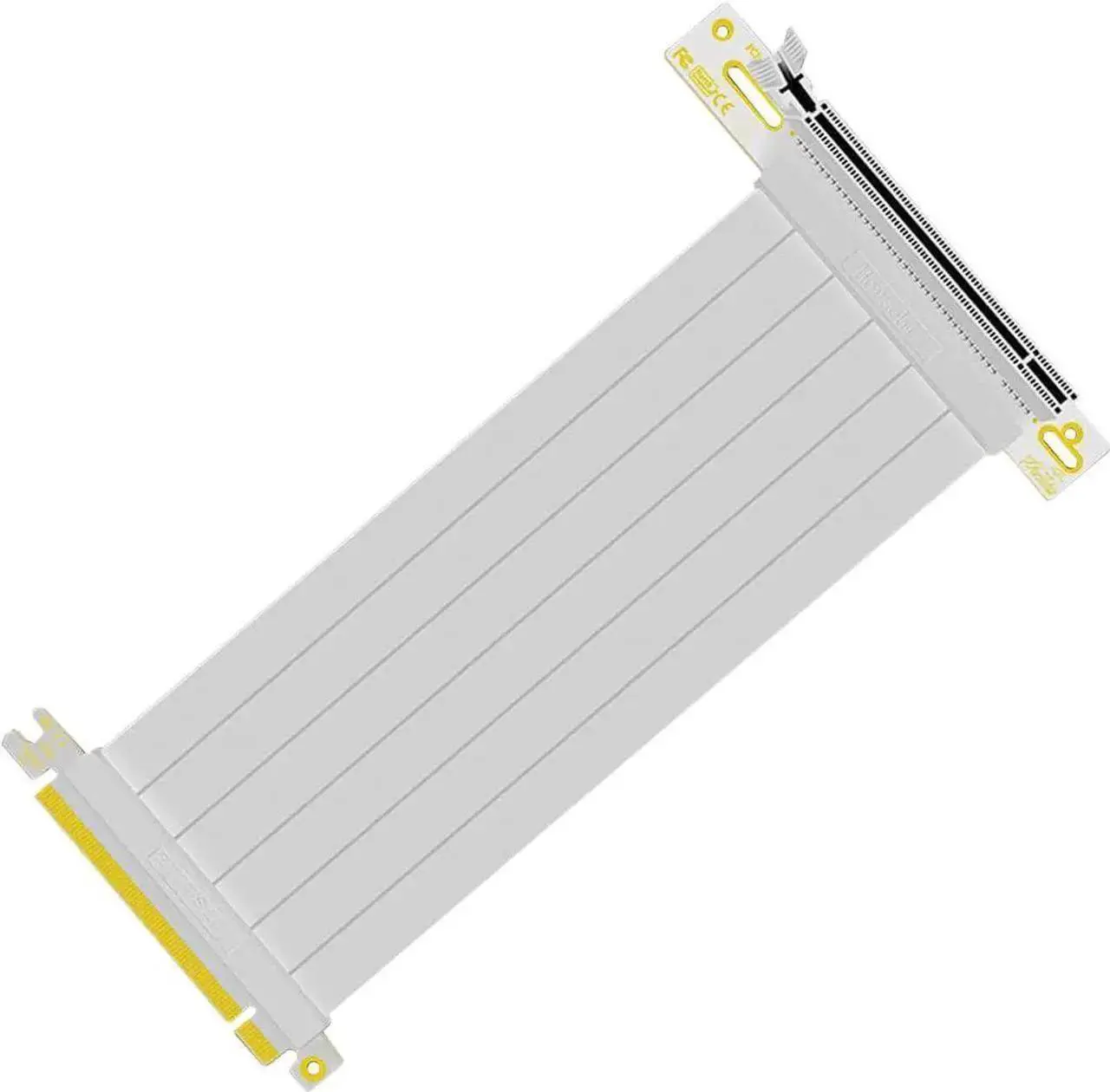 Main image of 90 Degree Right Angle PCI-E 3.0 16x to 16x Extension Cable White HBZ-X16-1890B Full Speed Flexible Extender Card Universal PCI-E 16x Riser pcie Extender for BTC Bitcoin Mining (35cm)