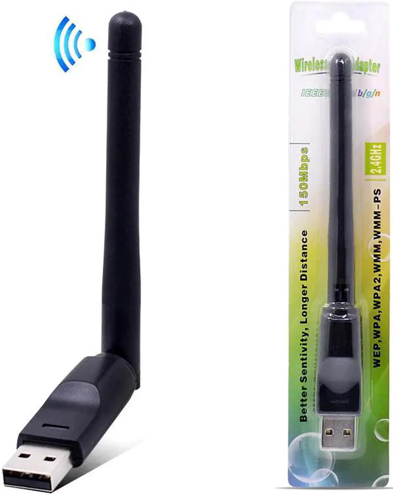 Alt view image 5 of 5 - USB 2.0 WiFi Wireless Network Card 150M 802.11 b/g/n LAN Adapter for Laptop PC MTK7601 Chip