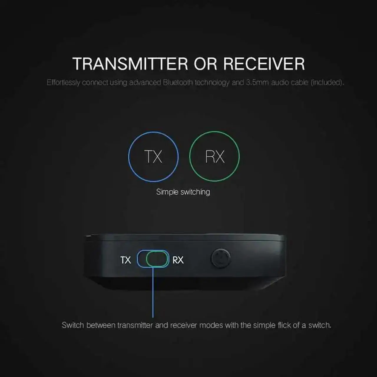 Alt view image 5 of 5 - 2 IN 1 Wireless Bluetooth 4.2 Audio Receiver Transmitter for TV 3.5mm AUX Bluetooth Adapter For Headphone Home TV MP3 PC A2