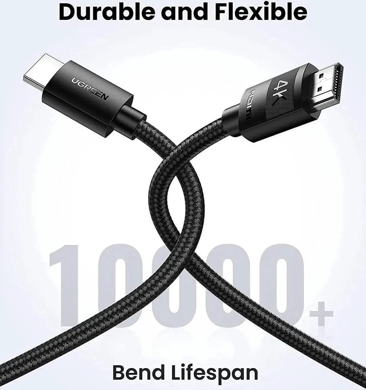 Alt view image 4 of 7 - 4K HDMI Cable High Speed HDMI Cord Nylon Braided 18Gbps with Ethernet Support 4K 60HZ HDR ARC Compatible with PS5 PS4 Blu-ray UHD TV Monitor Computer Xbox 360, TV Stick, Laptop, 10FT