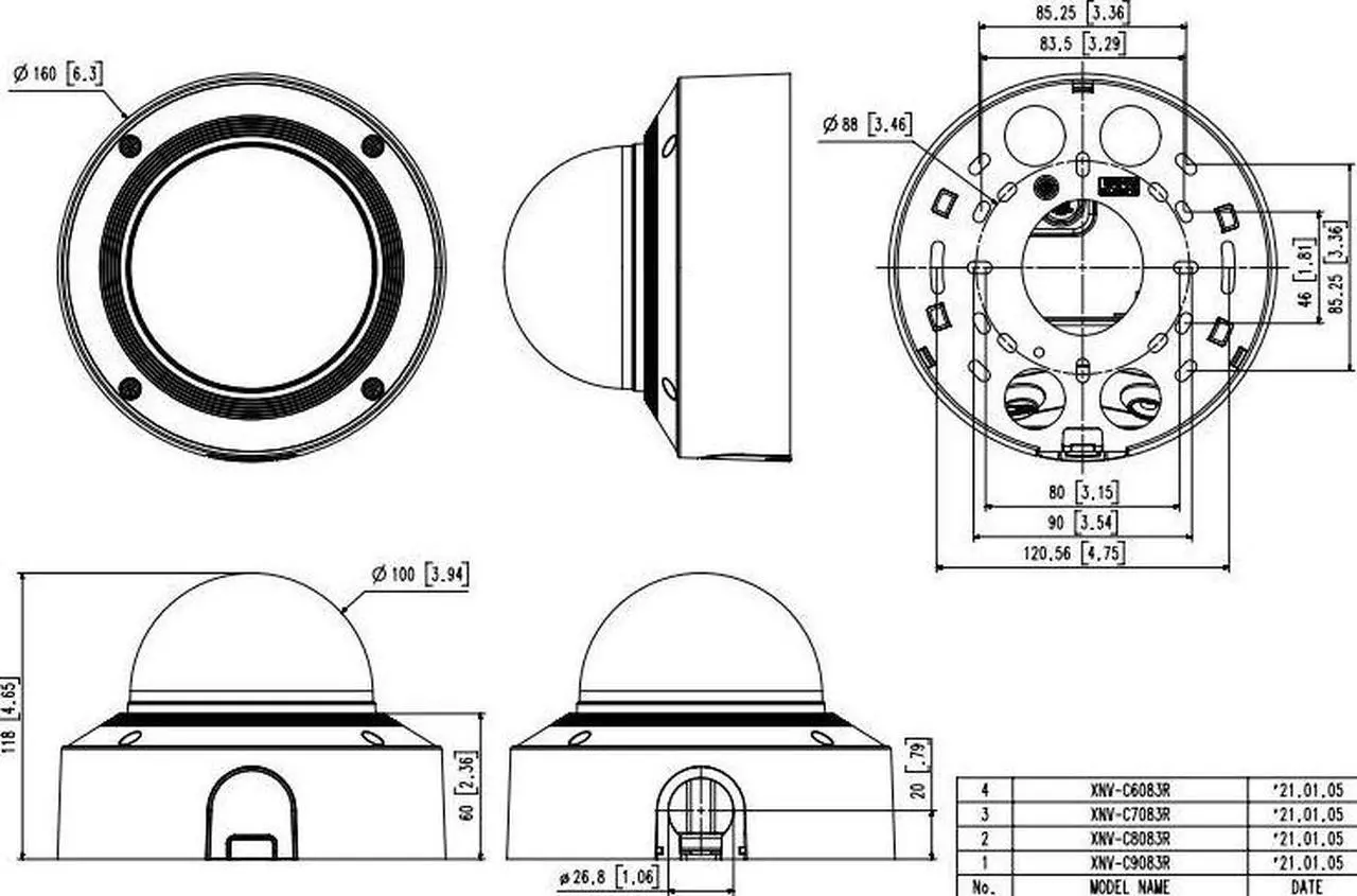 Alt view image 4 of 7 - Hanwha Techwin XND-C6083RV 2MP 2.8 To12MM 4.3x Indoor Vandal Dome Camera
