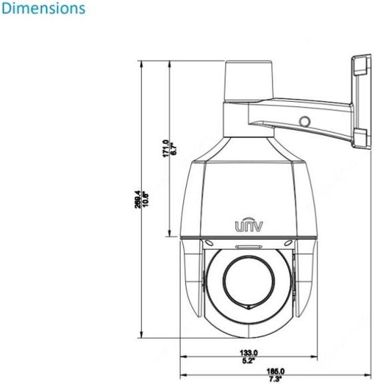 Alt view image 3 of 6 - Uniview IPC672LR-AX4DUPK 2MP Smart IR WDR 3D-DNR Outdoor Network Ultra 265 PoE Dome Camera with 2.8 up to 12mm Automatic Focusing and Motorized Zoom Lens, Metal/Plastic