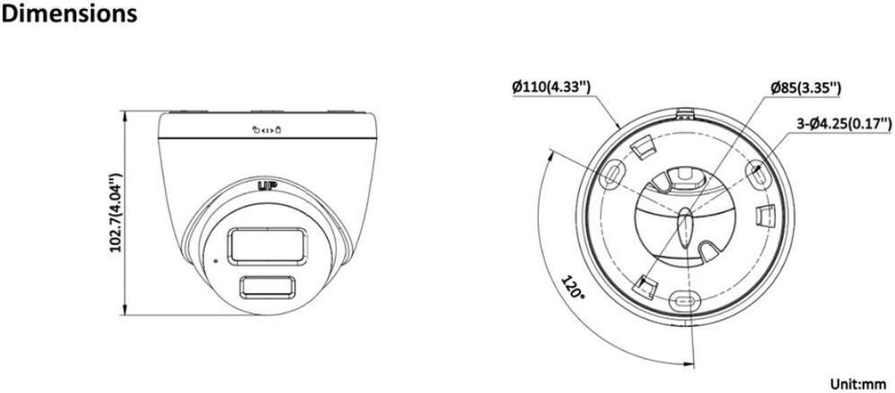 Alt view image 2 of 5 - LT Security Inc. LTCMHT1722-28LS 2MP IR White Light WDR 3D-DNR Outdoor PoE Turret Camera with 2.8mm Lens, Metal/Plastic