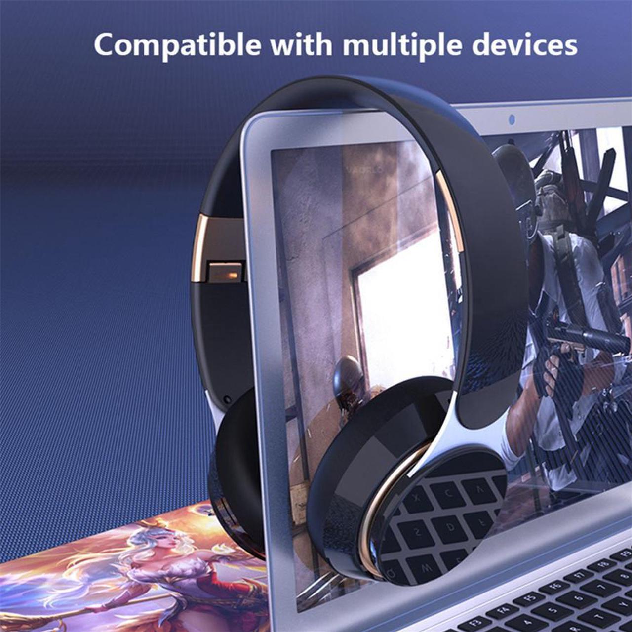 Main image of Furulu Foldable Stereo Adjustable Wireless BT Headphones For Phone PC Laptop Tablet MP3