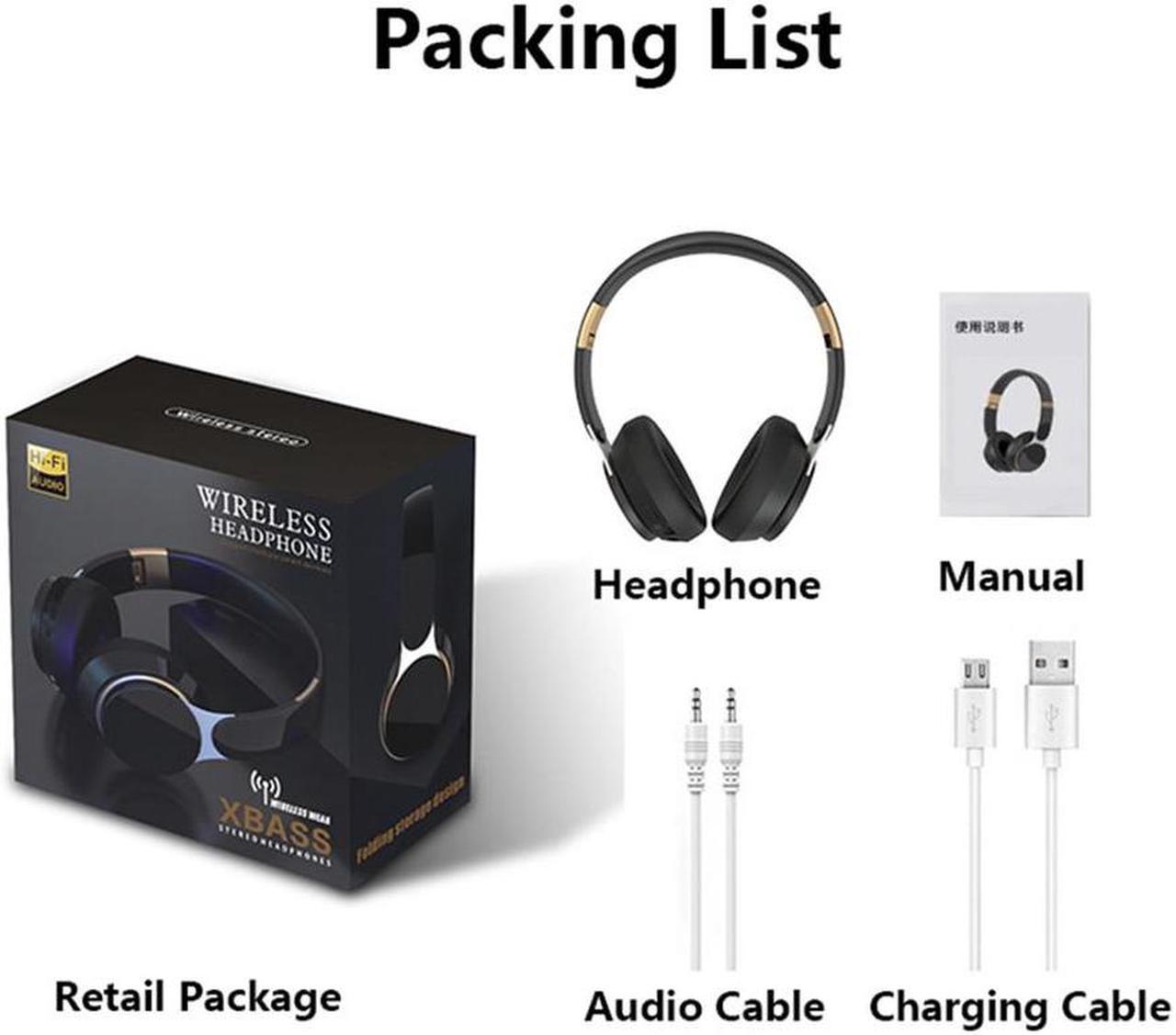 Alt view image 5 of 5 - Furulu Foldable Stereo Adjustable Wireless BT Headphones For Phone PC Laptop Tablet MP3