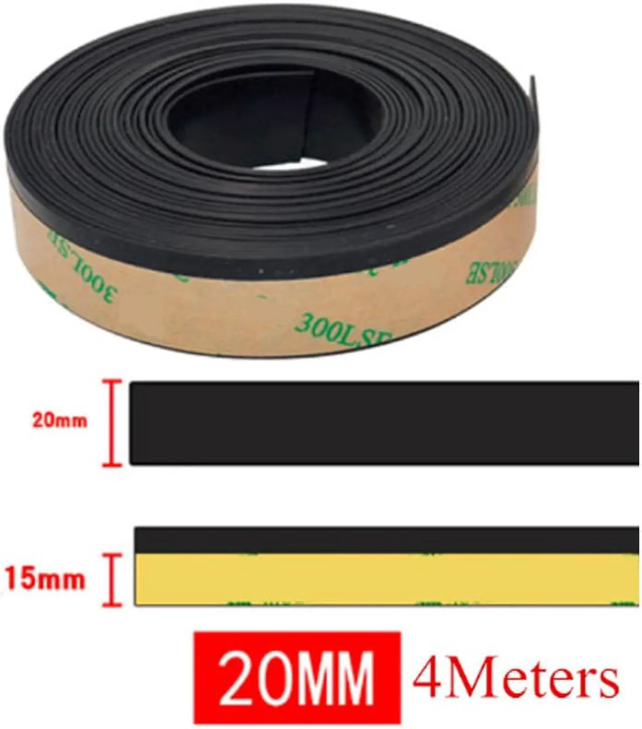 Alt view image 3 of 7 - 20MM 4Meters Car Weatherstrip Windshield Rubber Seal For Window Glass Waterproof