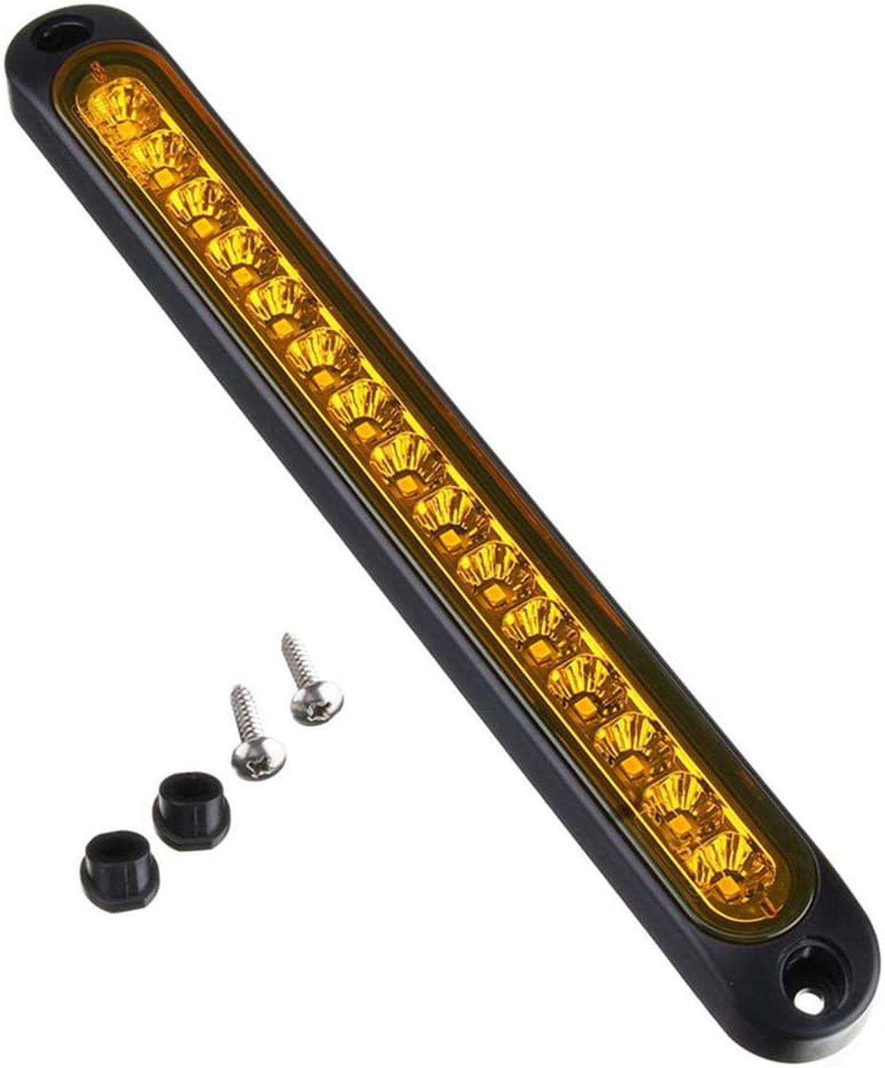 1PCS LED Stop Tail Light Bar Yellow Color 15LED 10-30V Universal & 36cm Wire New