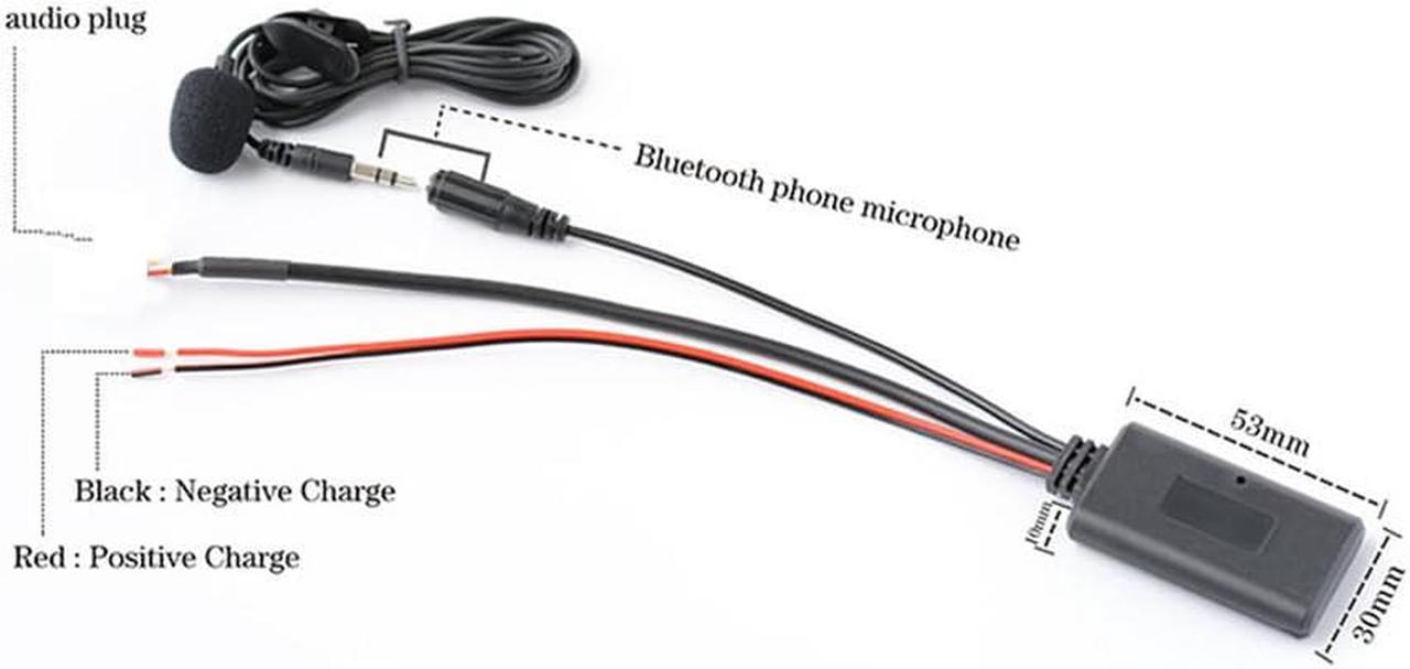 BT Wireless AUX-in Audio Cable Mic Call Free Adapter ISO 8Pin For Smart450 Radio