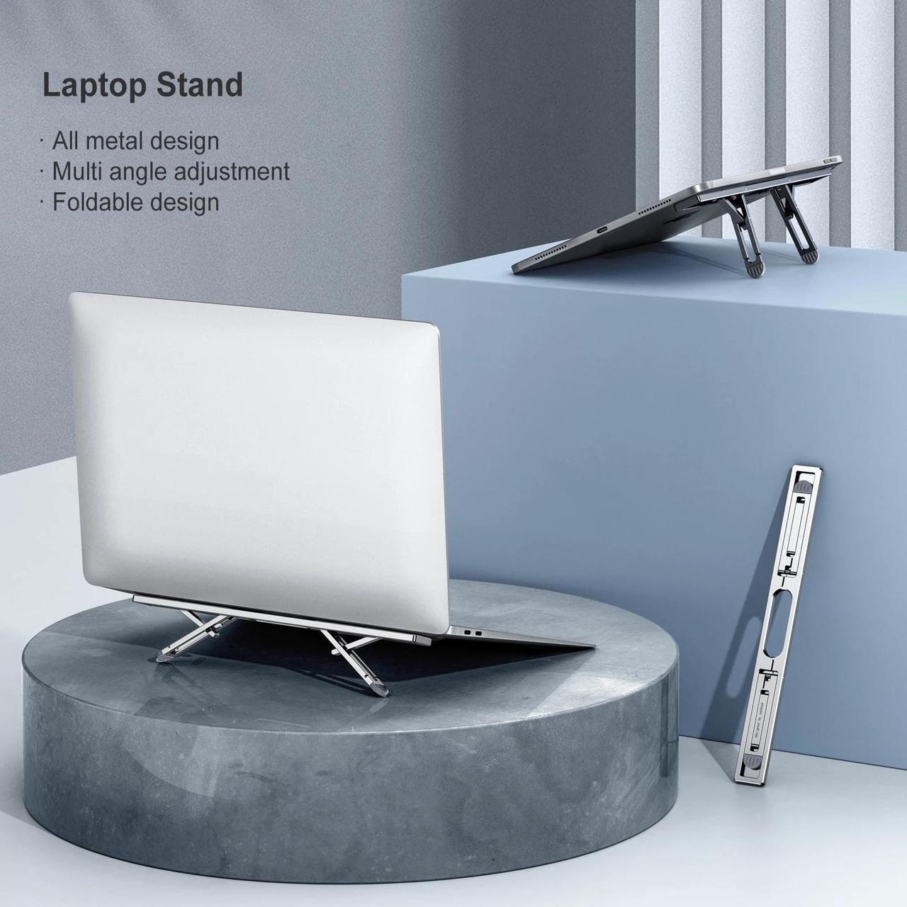 Aluminum Foldable Vertical Laptop Stand Adjustable Angle For Keyboard Laptop