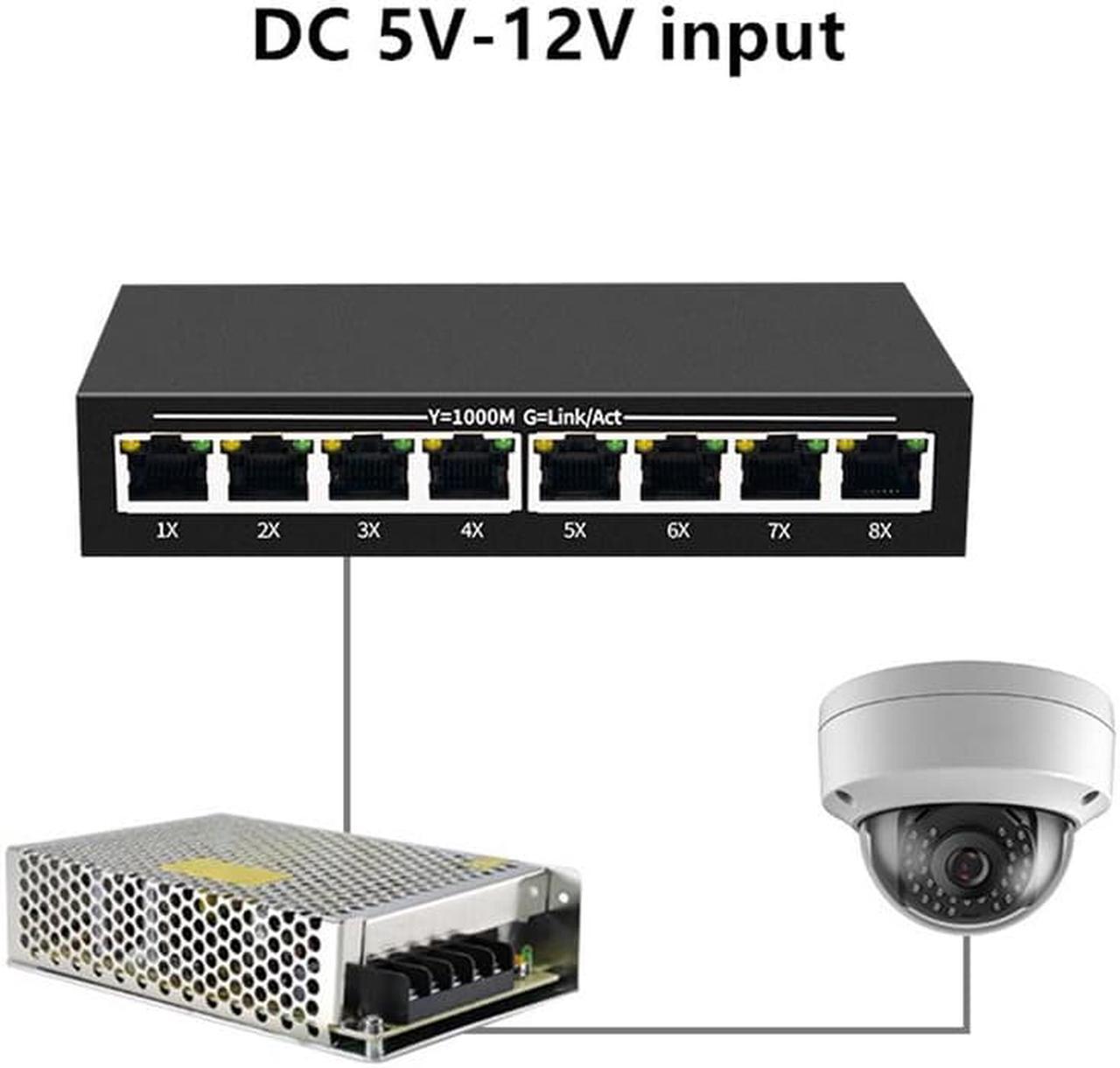 Alt view image 4 of 5 - Acaigel 8-Port Gigabit Ethernet Switch with full Sturdy Metal Shell for Desktop Internet Splitter Fanless Plug-and-Play