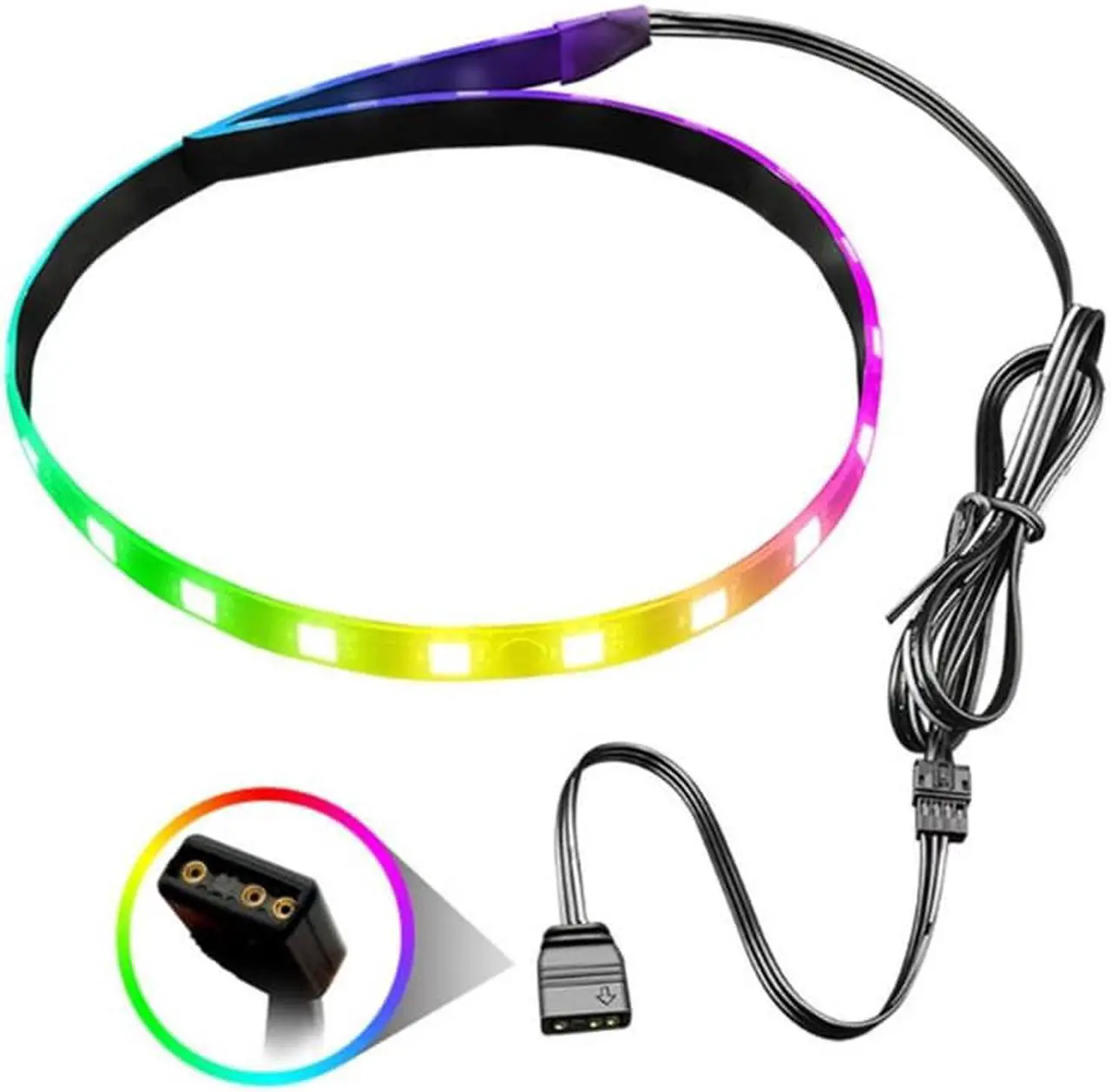 Alt view image 2 of 6 - 5V 3PIN ARGB/4 PIN RGB LED Soft Bar for PC Case Computer Chassis RGB LED Light Strip 40cm Magnetic Multicolor  1pc