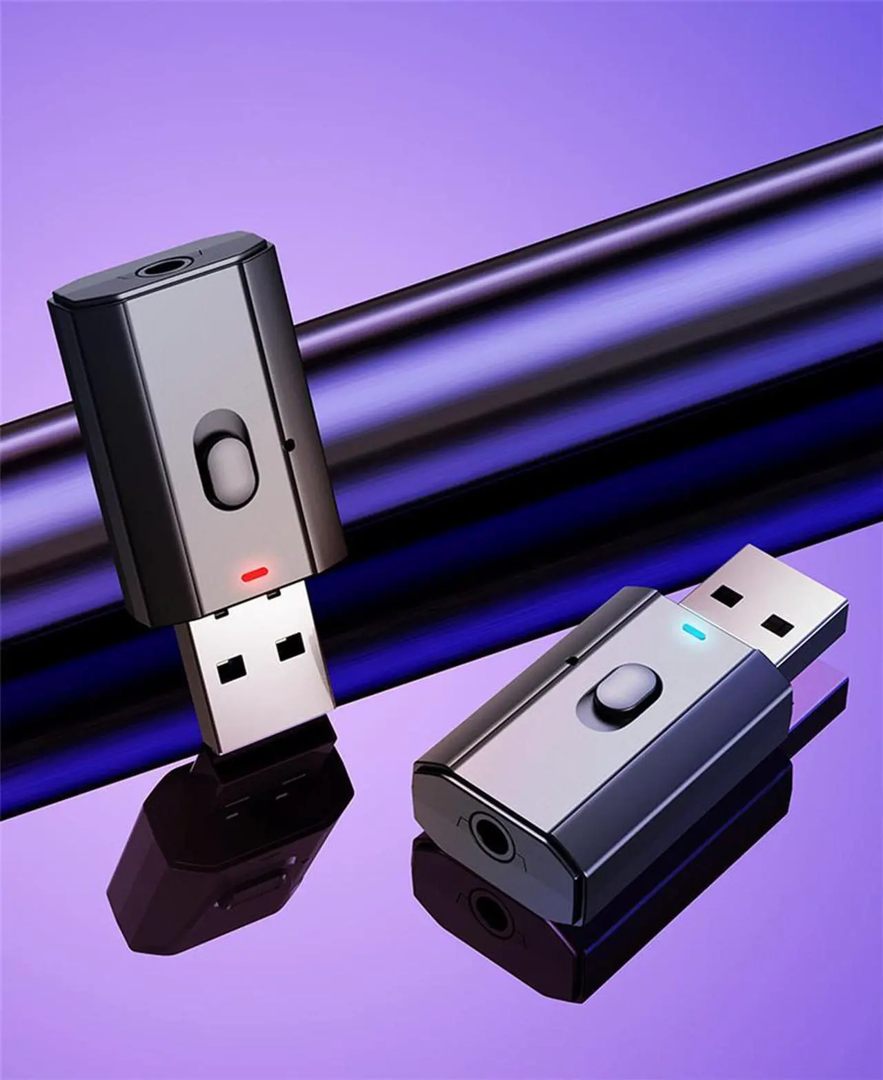 Alt view image 4 of 7 - 5.0 Bluetooth transmitter receiver two in one car home TV computer USB wireless audio adapter