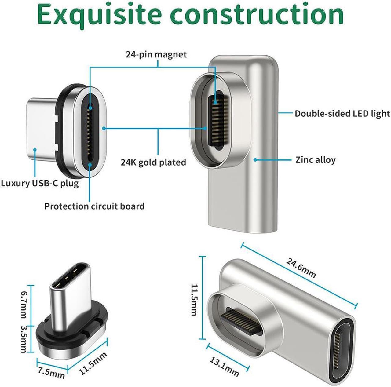 Alt view image 3 of 5 - 100W Magnetic USB C Adapter 24Pins USB-C Adapter Type-C Connector