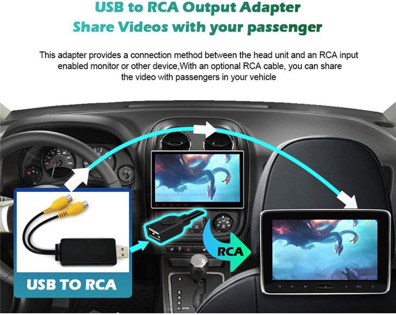 1× Video Output Adapter Converter USB To RCA Interface For Android Stereo Player