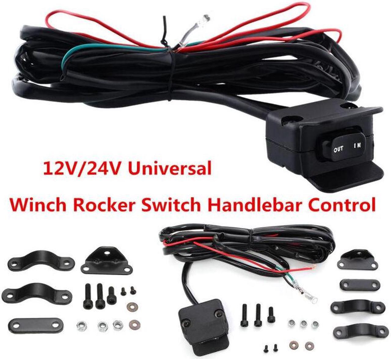 Motorcycle ATV/UTV Winch Rocker Switch Handlebar Control Line Warn Accessories