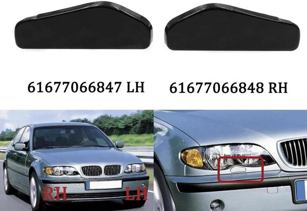 Yassdwbn Car Headlight Washer Spray Nozzle Cover For BMW E46 Sedan Wagon 316 318 320 323