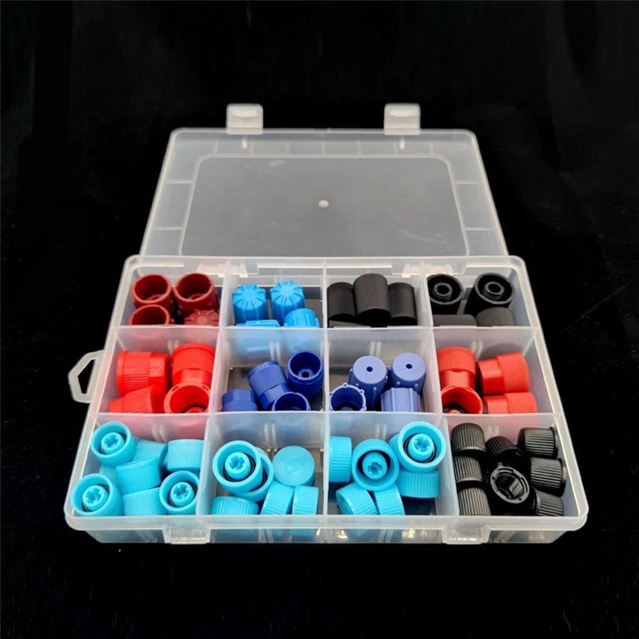 Furulu 77PCS Universal Car Auto A/C R134a R12 High Low Side AC Valve Core Dust Caps Set