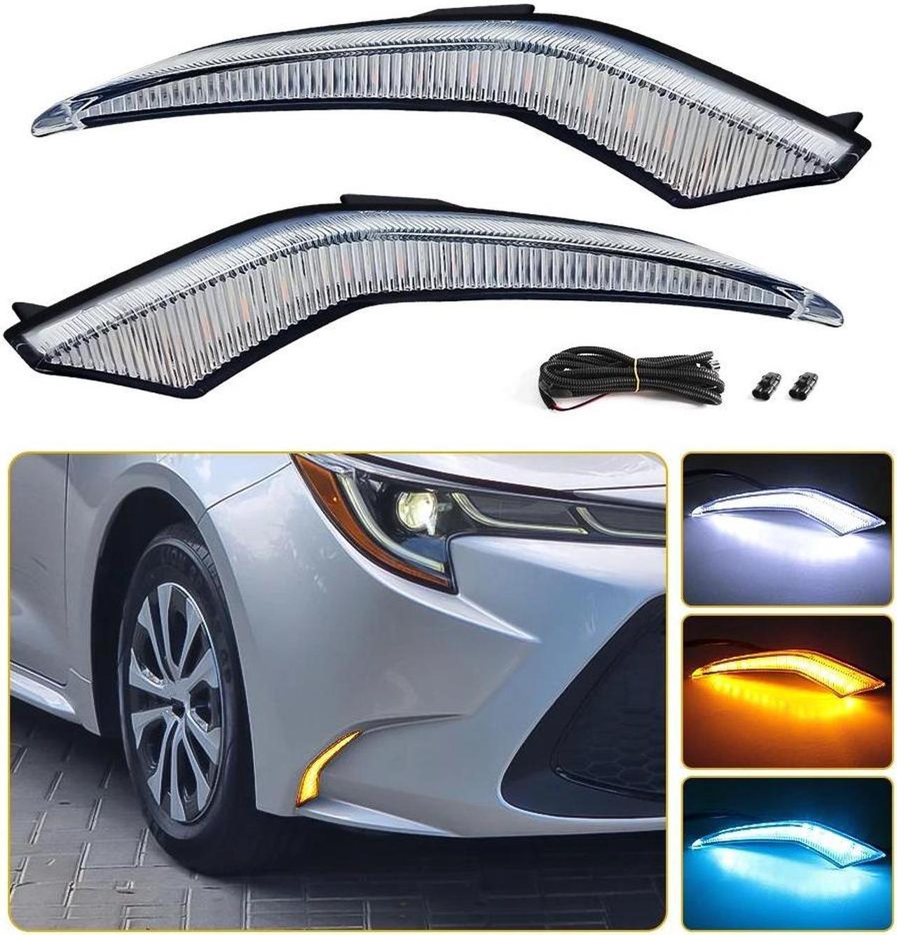 Furulu LED Daytime Running Fog Lights DRL Fit For Toyota Corolla L LE XLE Model 2020-2022